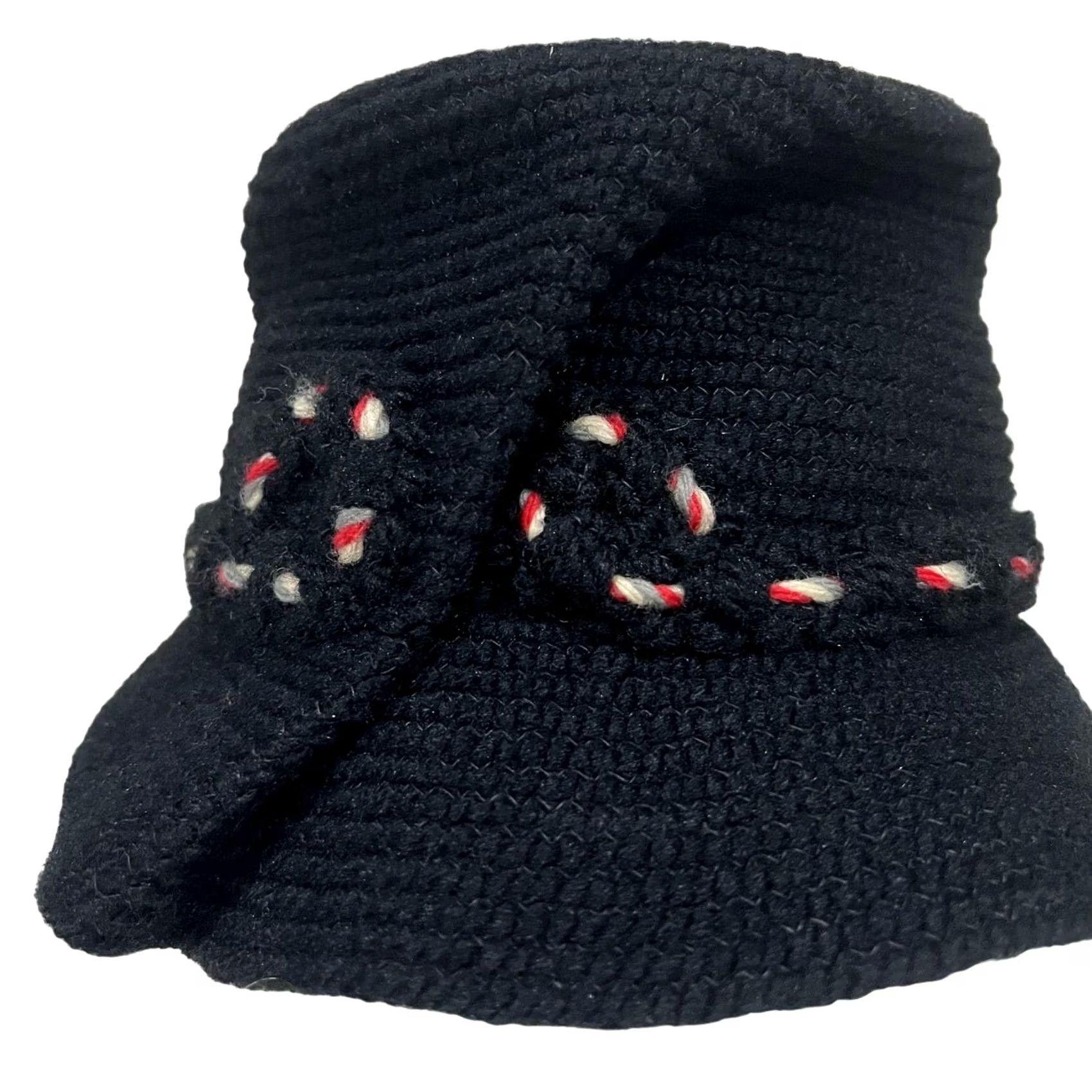 Roper VINTAGE Everitt Needlepoint Hat Fascinator Cloche Black Rope Band Womens One Size Adult? Size ONE SIZE - 5 Thumbnail