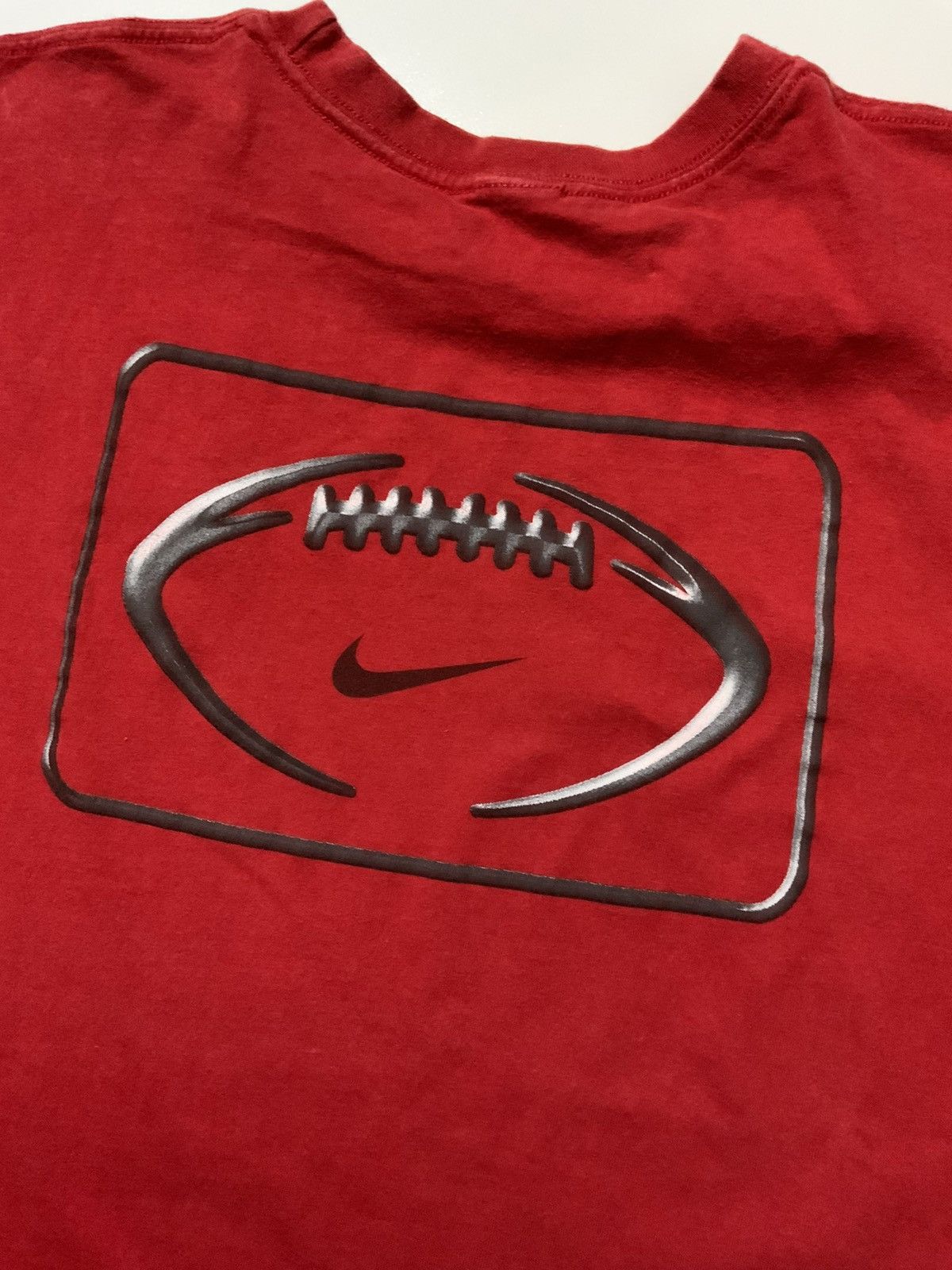 Nike × Vintage Vintage Y2K 2000s Nike Football Center Swoosh Crew T-Shirt Size US L / EU 52-54 / 3 - 4 Thumbnail