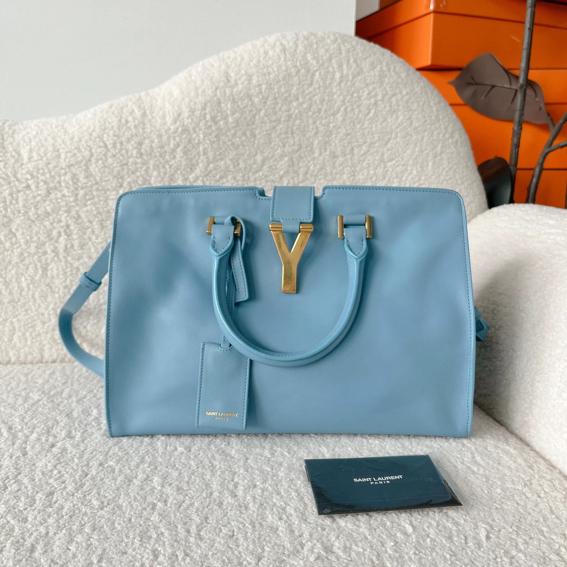 Saint Laurent Paris Saint Laurent blue cabas tote crossbody 30x20.5x14 5536 Size ONE SIZE - 1 Thumbnail