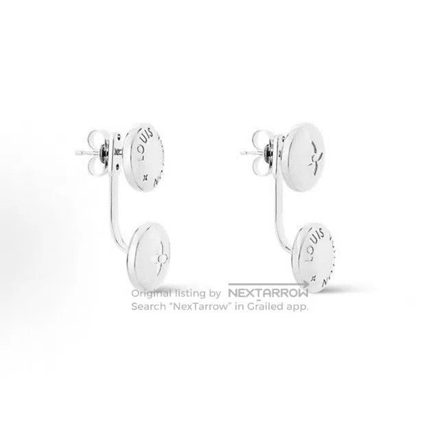 Louis Vuitton Louis Vuitton LV Logo Silver Unisex Earrings. Size ONE SIZE - 1 Thumbnail