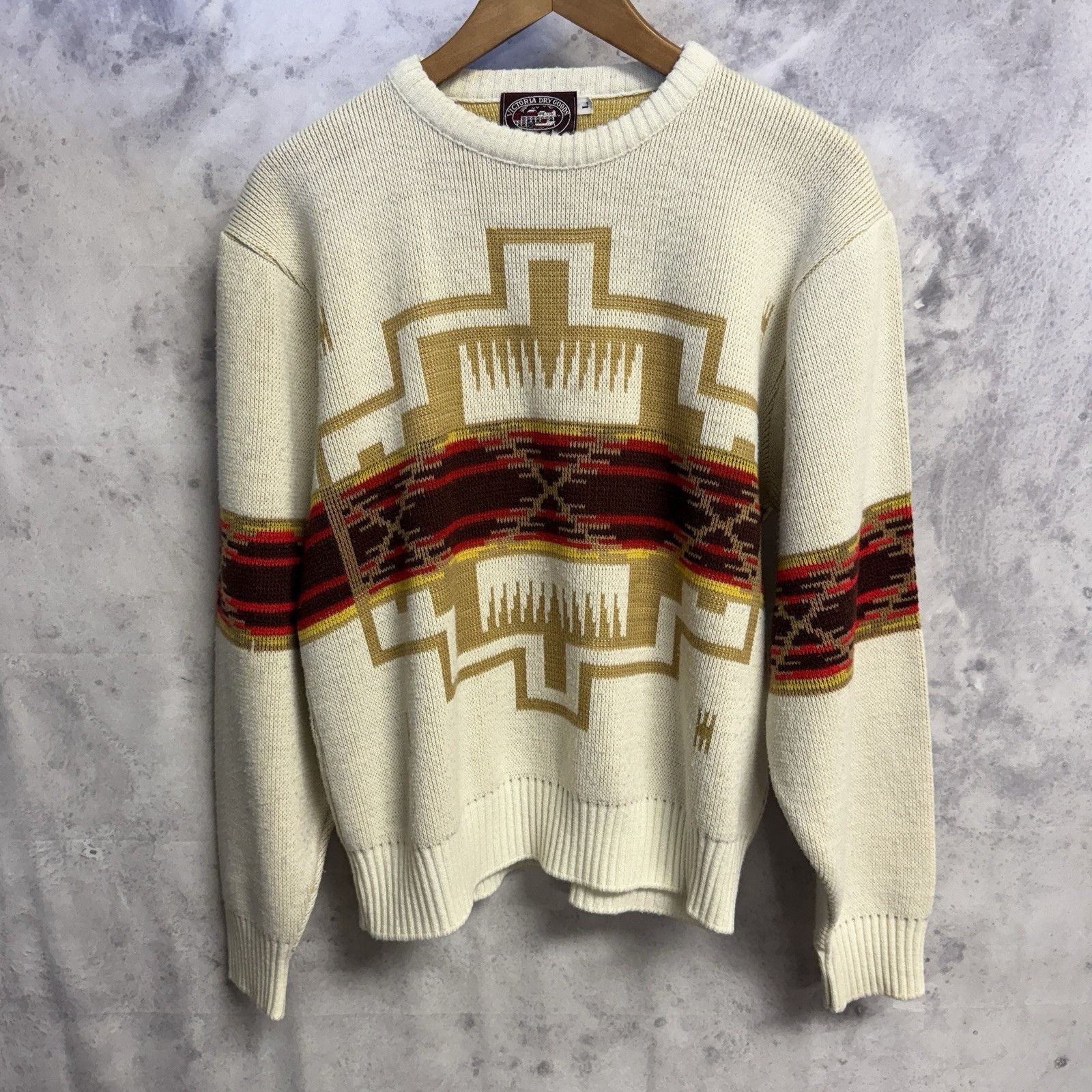 Vintage Vintage Victoria Dry Goods Aztec Sweater Adult Large White Size US L / EU 52-54 / 3 - 1 Thumbnail
