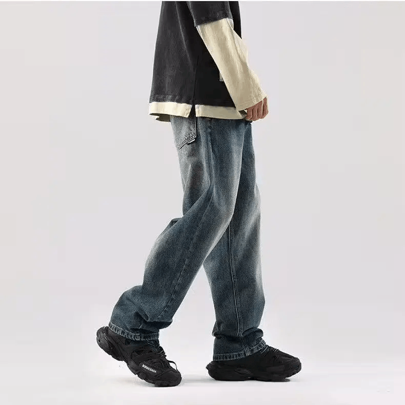 Washed vintage wide-leg jeans