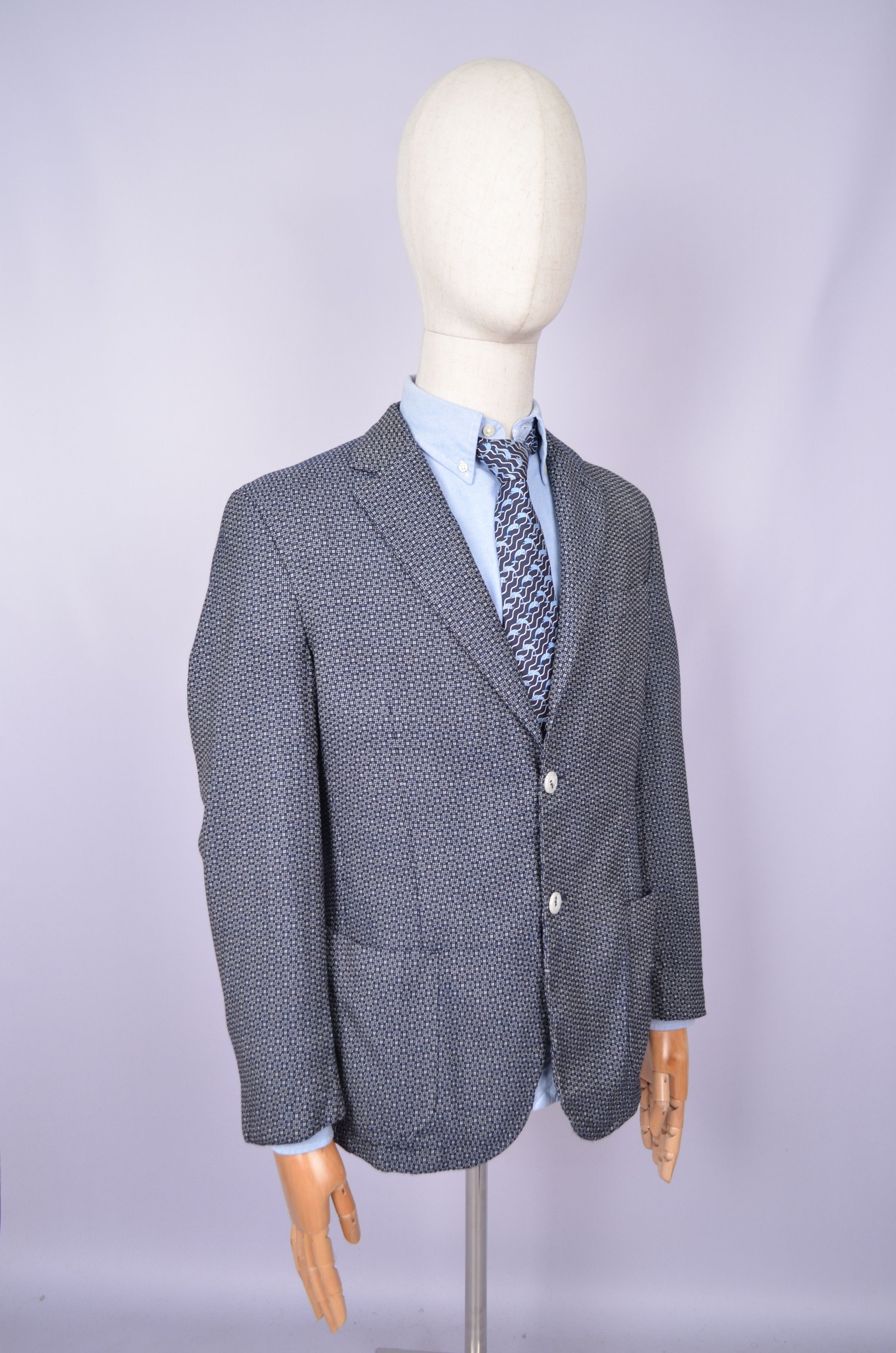 Designer Damat Guabello 100% Wool Knit White Blazer Jacket Size US42 Size 42R - 13 Thumbnail
