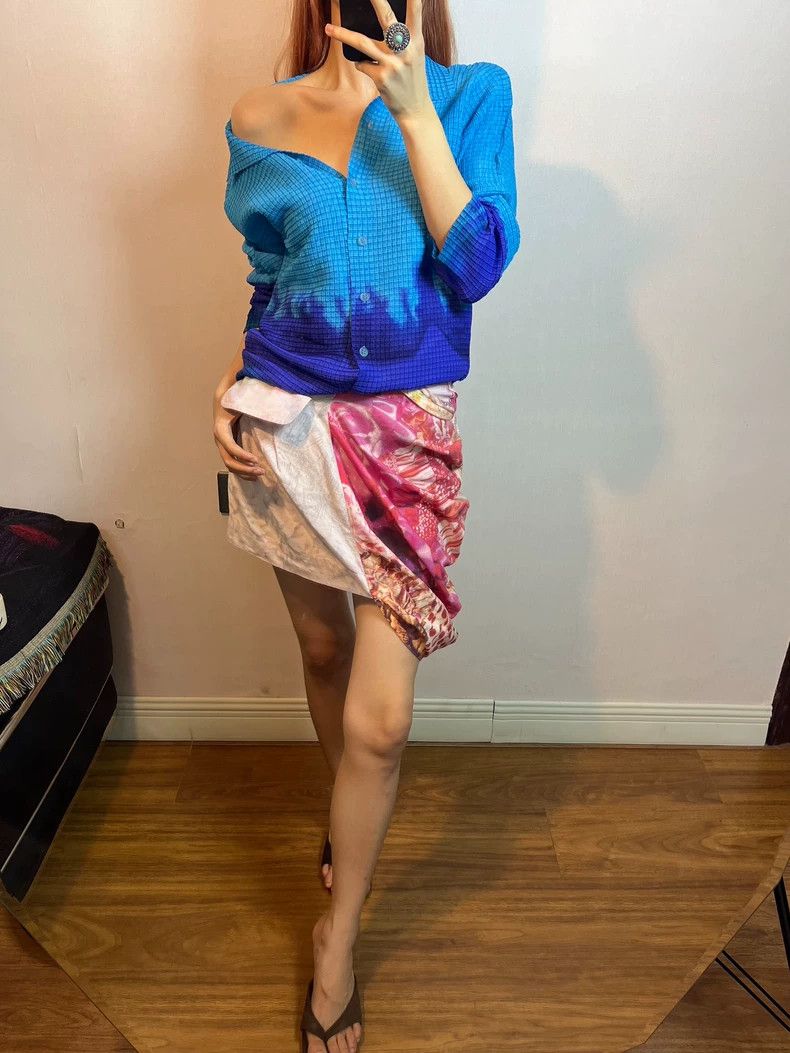 Issey Miyake Issey Miyake size:2 Gradient blue cardigan Size M / US 6-8 / IT 42-44 - 7 Thumbnail