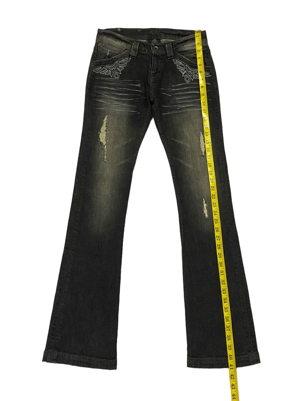 semanticdesign Semantic Design Flare Ripped Distressed Jeans Size 28" / US 6 / IT 42 - 6 Thumbnail