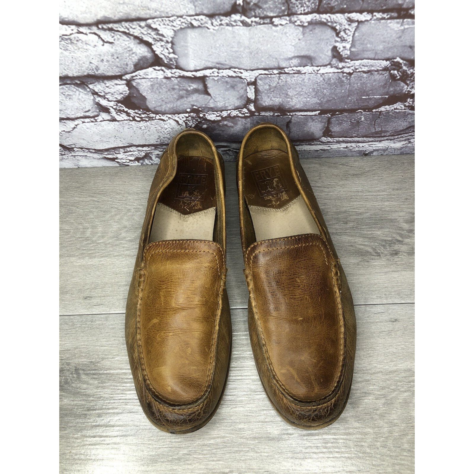 Frye FRYE Loafer Brown Leather Slip On Comfort Moccasin Driver Me Size US 11 / EU 44 - 2 Thumbnail