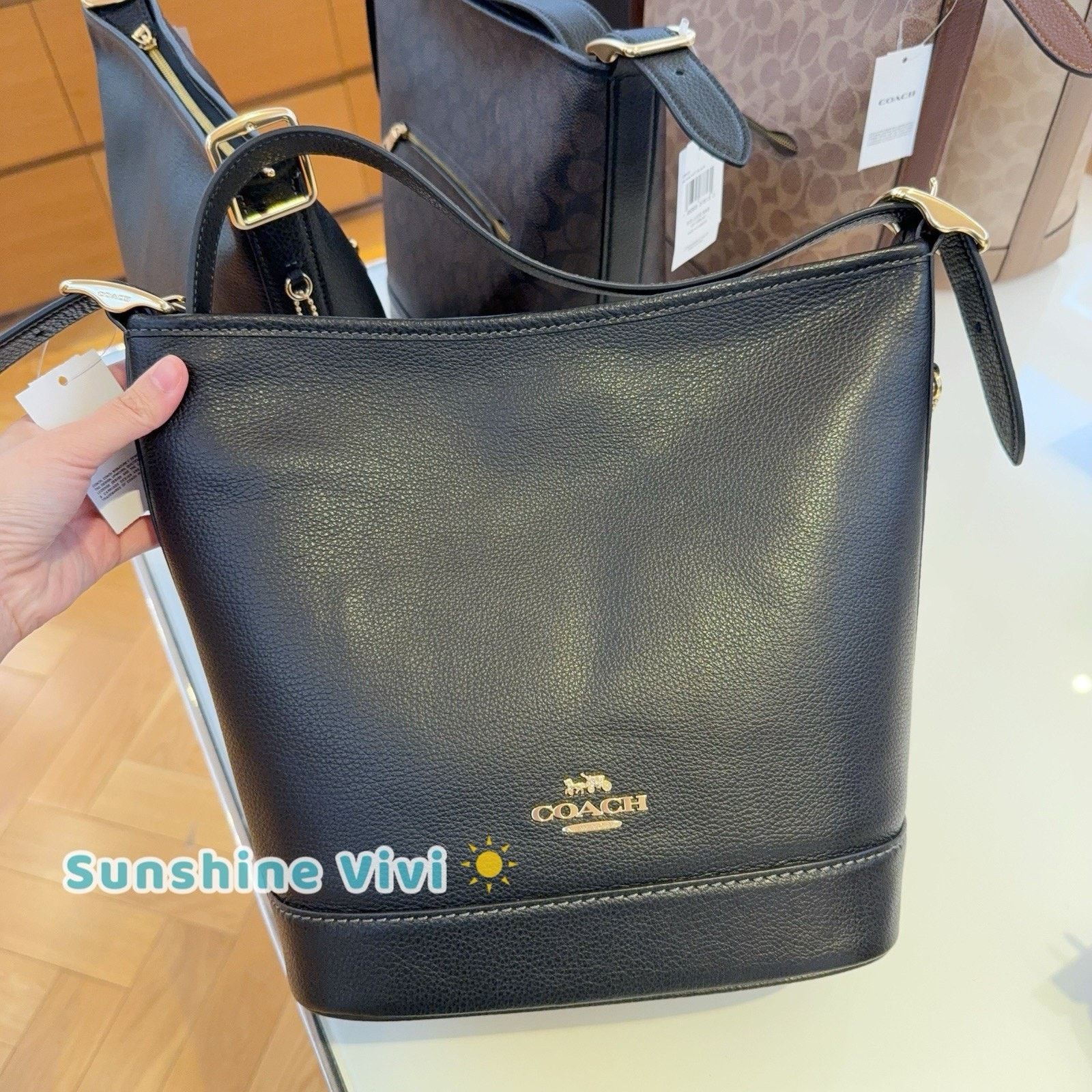 Coach NWT Coach Jude Bag Gold/Black Refined pebble leather CBH18 Size ONE SIZE - 1 Thumbnail