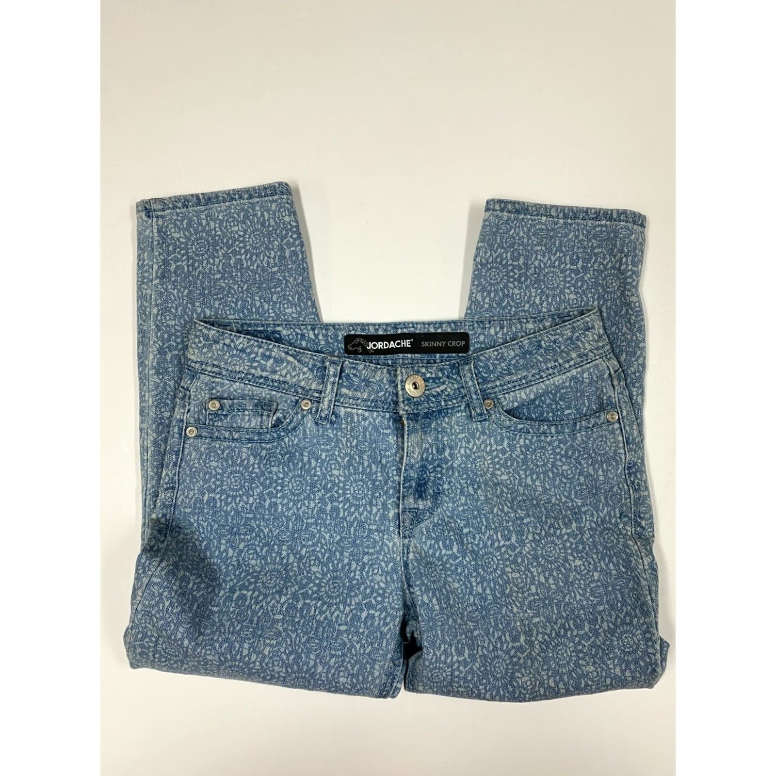 Jordache Jordache Jeans Womens 4 Blue Cropped Straight 22in Inseam Regular Fit Mid Rise Cotton Blend Denim N/A Size 27" / US 4 / IT 40 - 2 Thumbnail