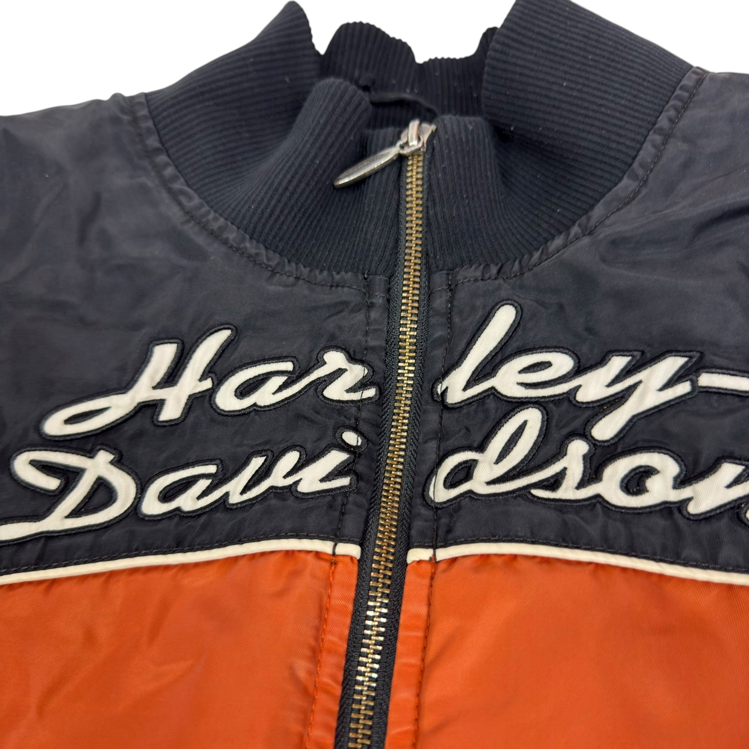 Harley Davidson Harley-Davidson Orange Black Full Zip Bomber Jacket XL Size XL / US 12-14 / IT 48-50 - 4 Thumbnail