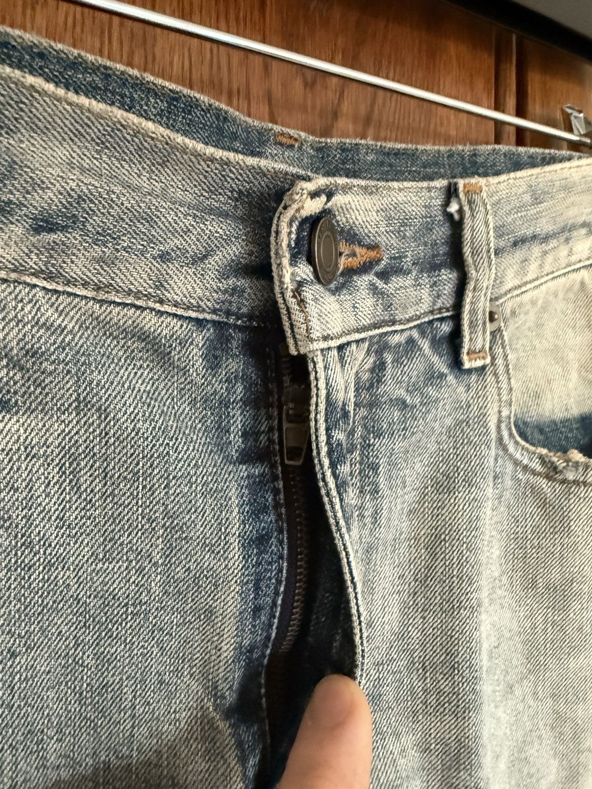 SS16 Saint Laurent selvedge knee rip jeans Hedi 31 crash