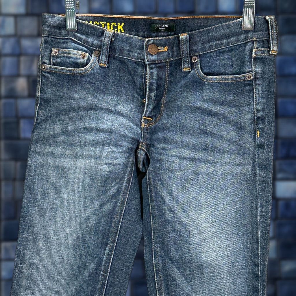 J.Crew J.CREW Matchstick Jeans Womens 25 Cotton Stretch Denim Skinny 5-Pocket Pockets Blue Medium Wash Modern Classic Pants Womens Size 42" / US 20 - 1 Thumbnail