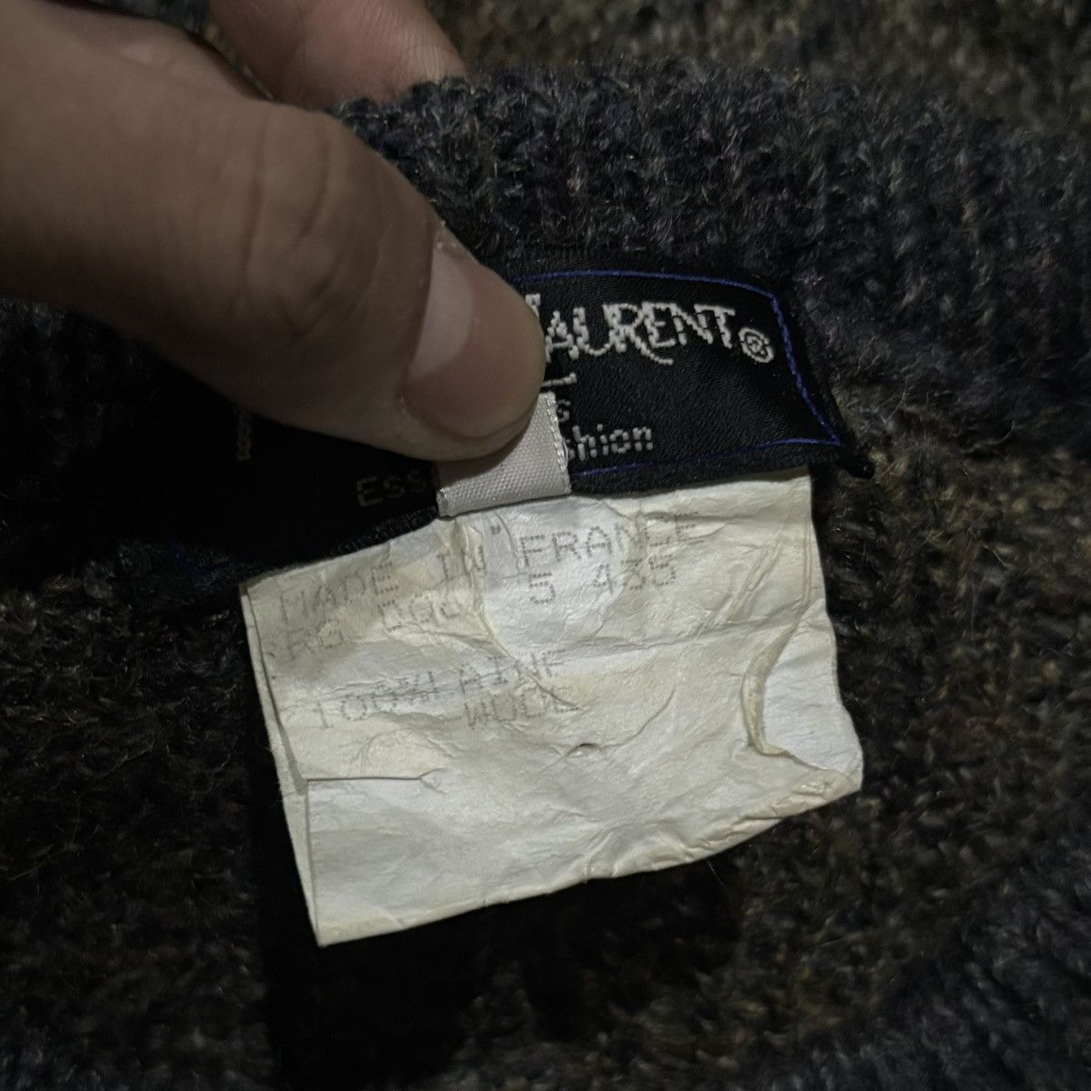Yves Saint Laurent Vintage YSL Pour Homme Embroidery Knit Sweatshirt Size US L / EU 52-54 / 3 - 6 Thumbnail