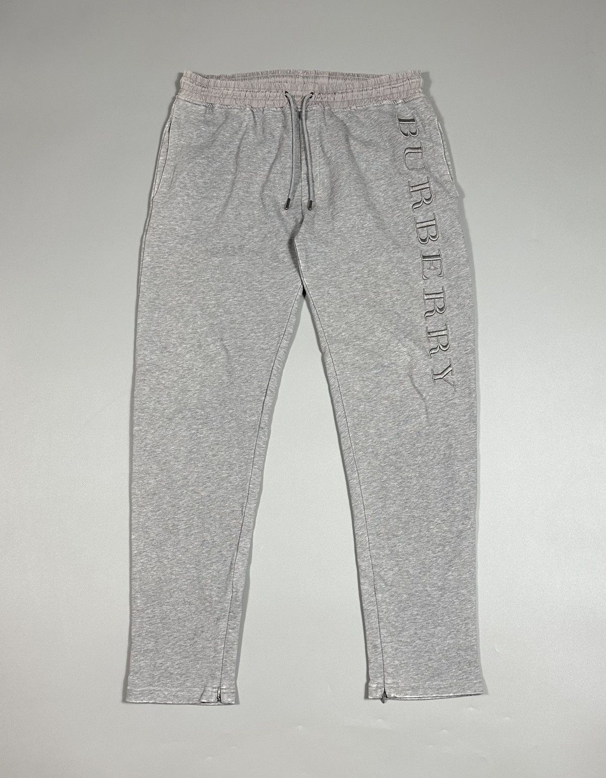 Burberry Nickford Embroidered Pale Grey Melange Sweatpants