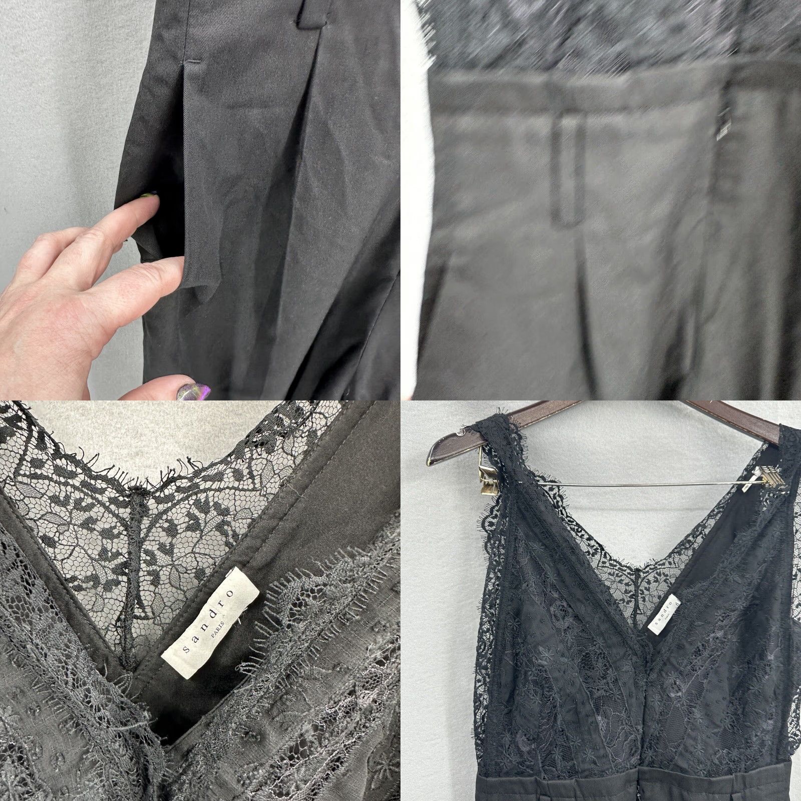 Sandro Sandro Jumpsuit Women Small Lace Pants Top Party Business Coquette Designer READ Size S / US 4 / IT 40 - 8 Thumbnail