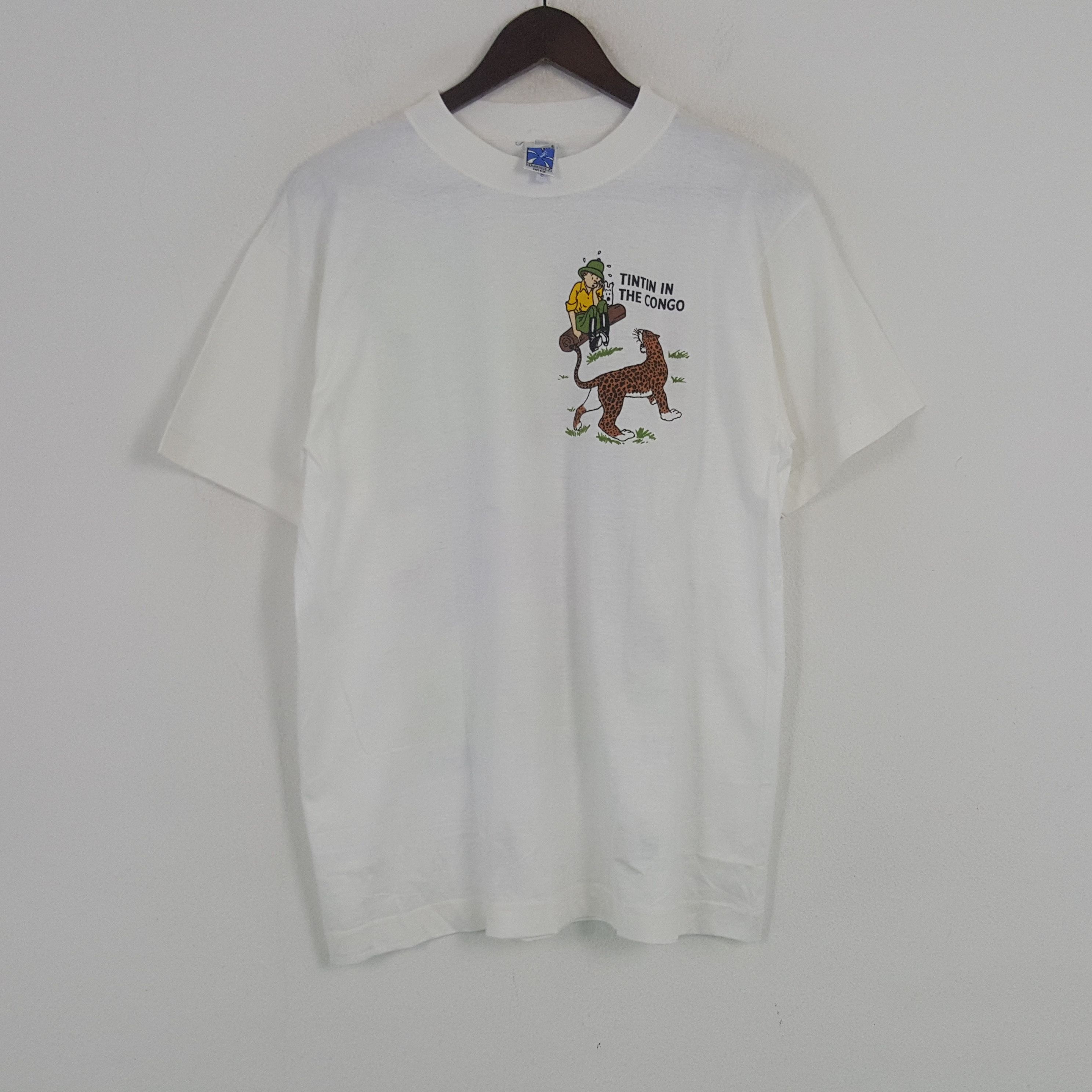 Vintage Vintage Tintin In The Congo tshirt Size US L / EU 52-54 / 3 - 3 Thumbnail
