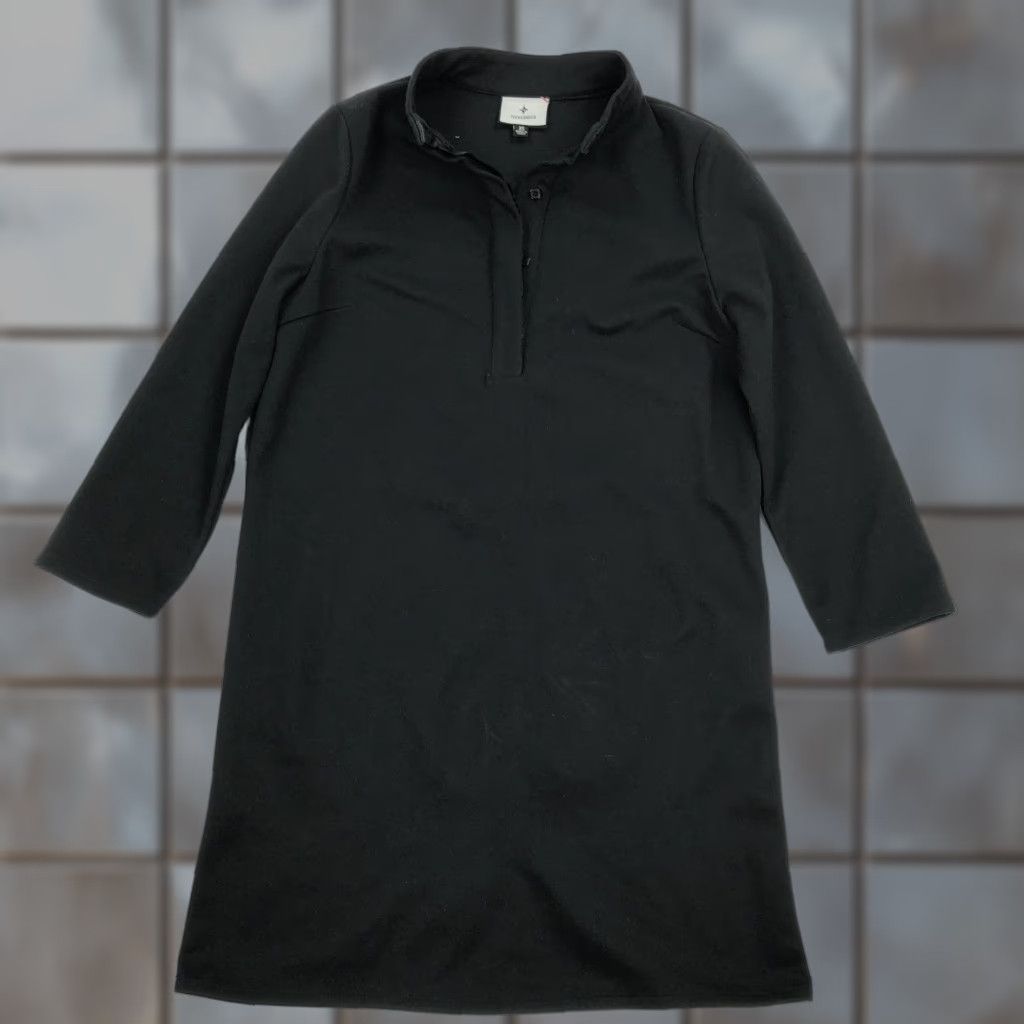 Vintage Tuckernuck Women's Black Stand Collar Button Placket A-Line Dress XS Shirt Size XS / US 0-2 / IT 36-38 - 1 Thumbnail