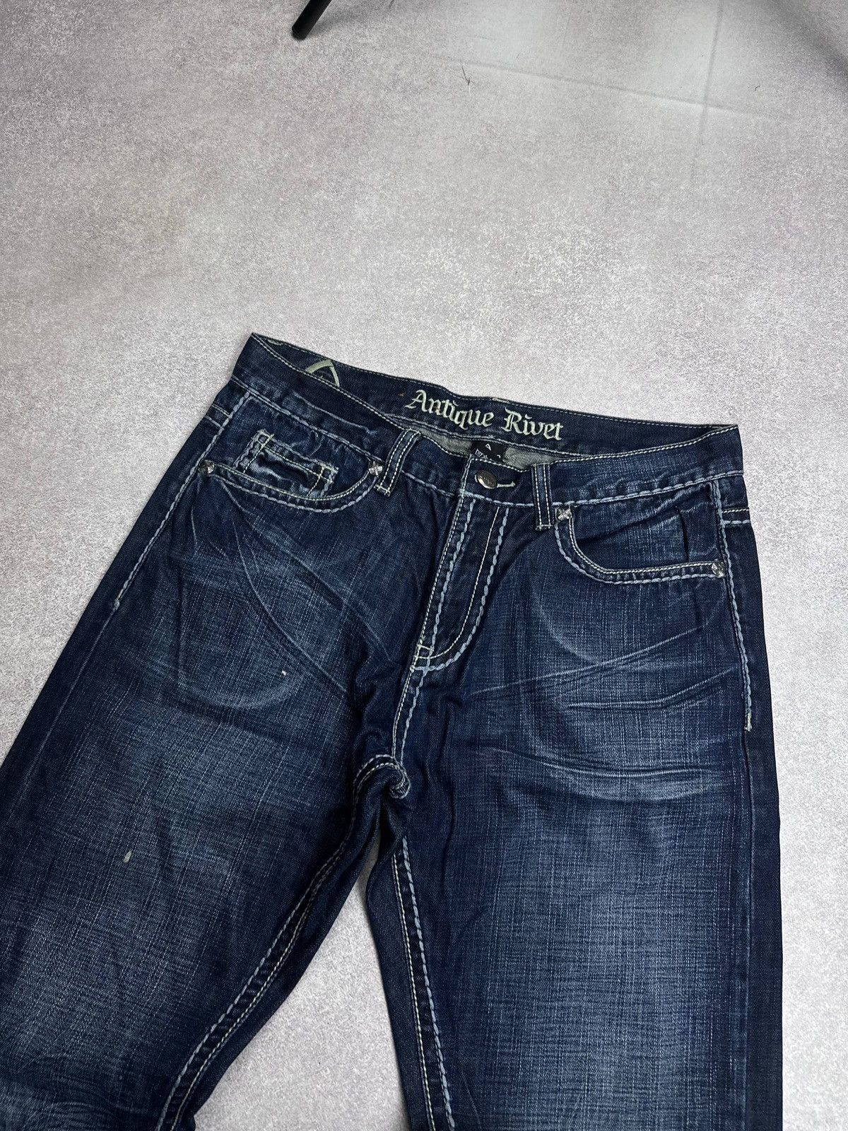 Affliction Antique Rivet Studded Distressed Jeans Size US 34 / EU 50 - 3 Thumbnail