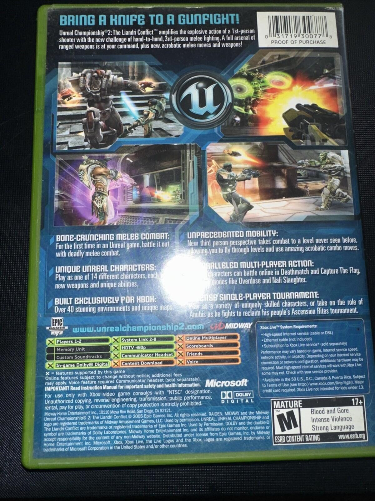 Other Unreal Championship 2: The Liandri Conflict Xbox DISC ONLY Size ONE SIZE - 4 Thumbnail