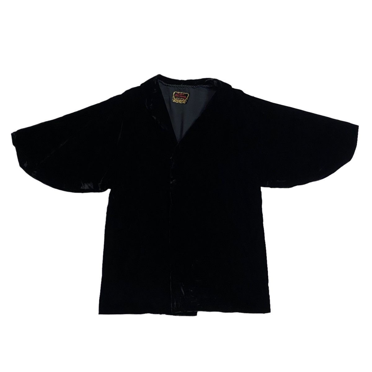 Velvet × Vintage Vintage 60s Black Velvet Collared Kimono Jacket Size XL / US 12-14 / IT 48-50 - 5 Thumbnail
