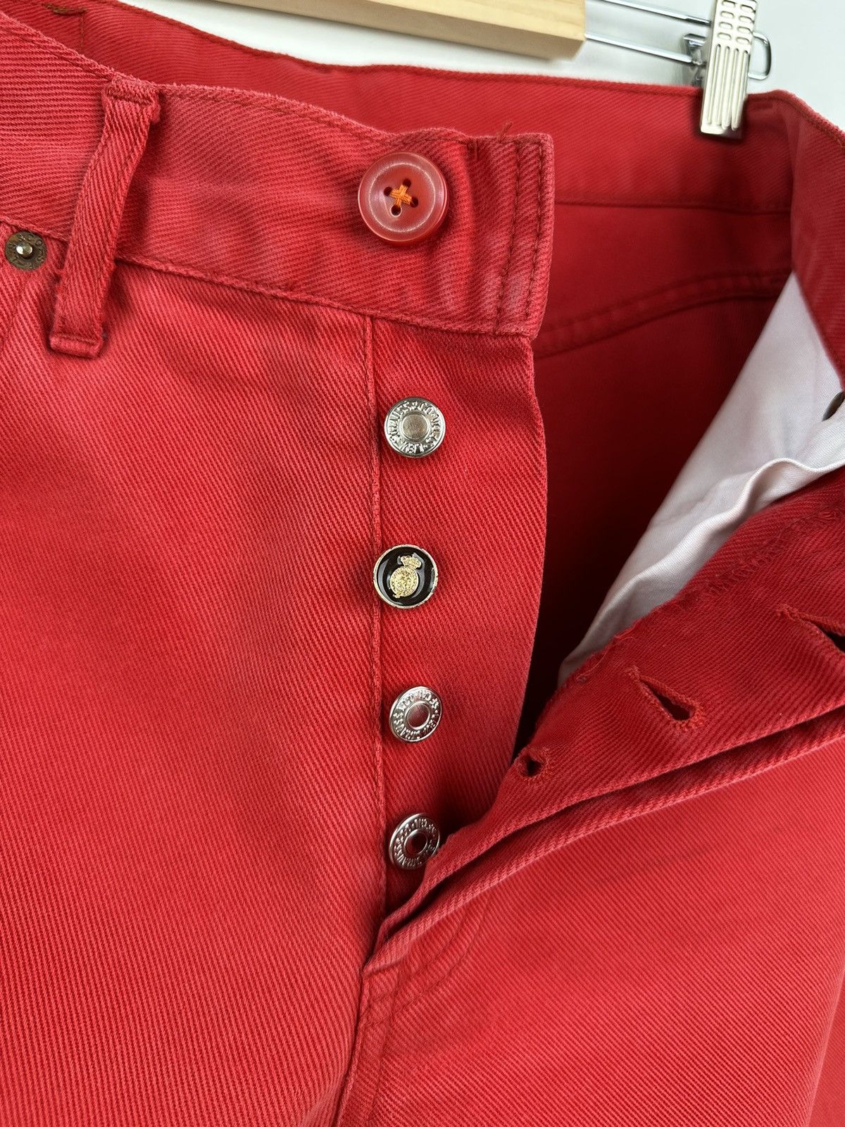 Levi's made in USA 🇺🇸 LEVIS 501 Vintage Red Denim Pants Size US 29 - 10 Thumbnail