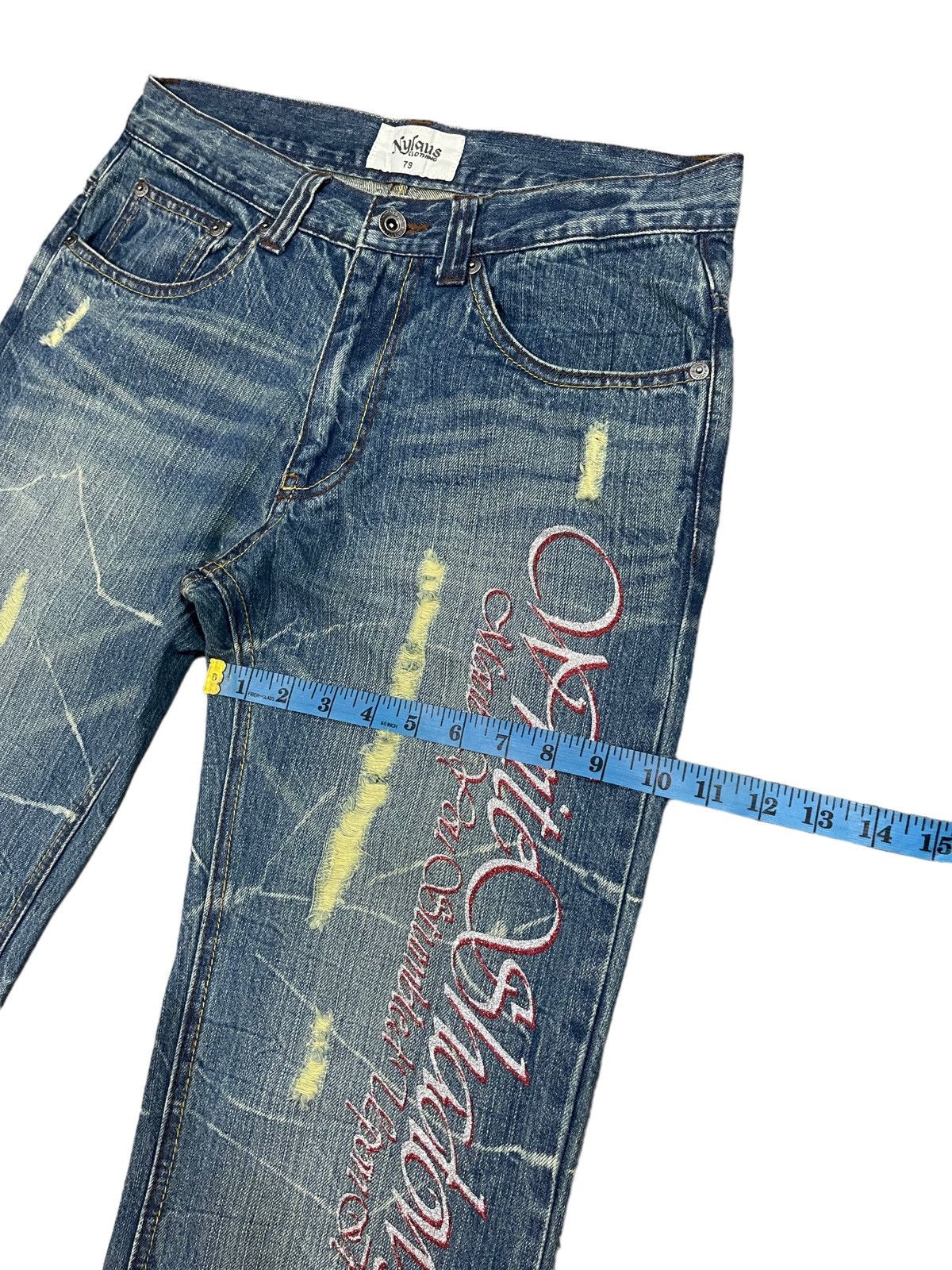 Japanese Brand × Vintage Rare ! Vintage Nylaus Clothing Distressed Flared Jeans Size US 31 - 15 Thumbnail