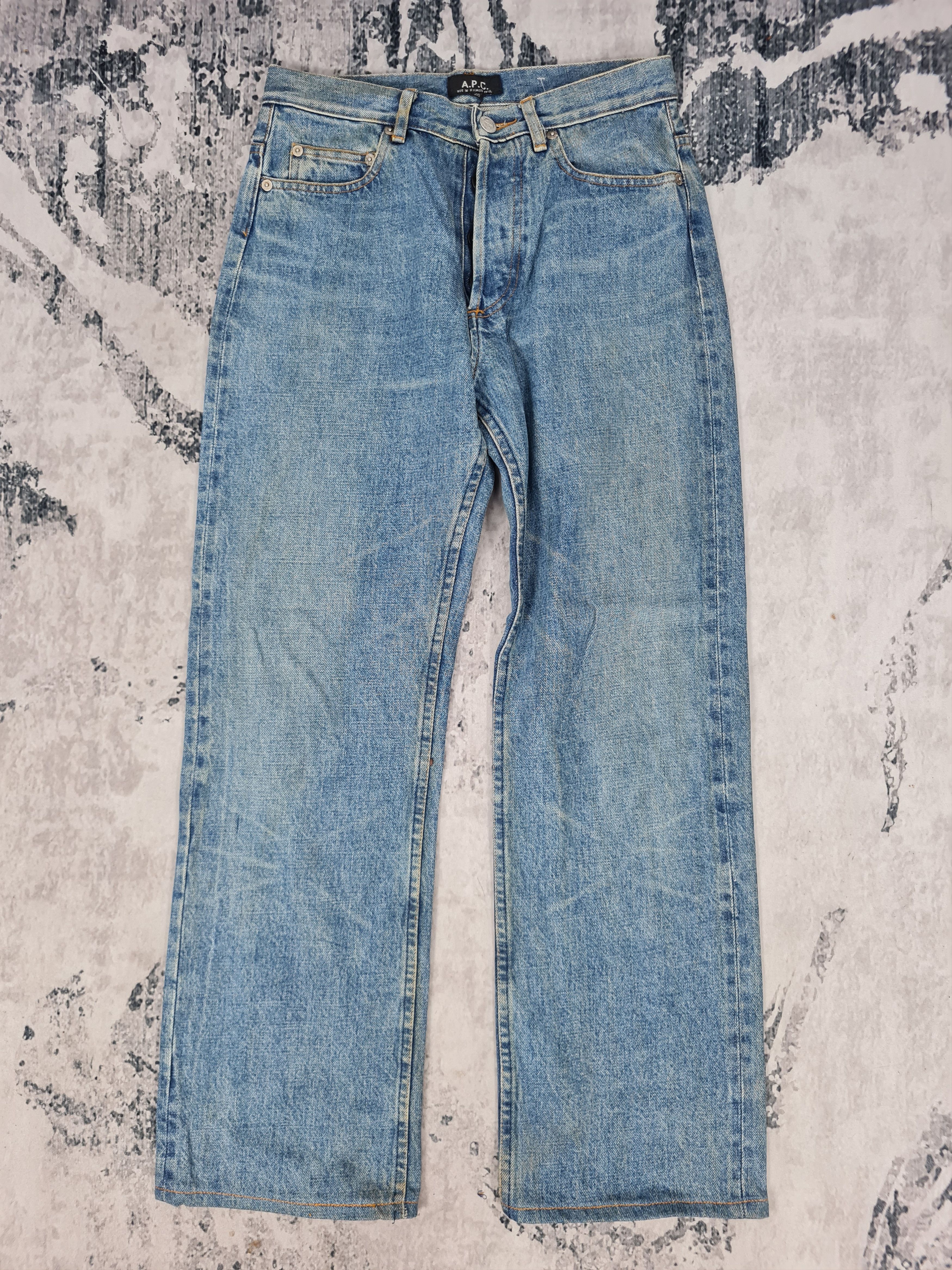 image of A P C Selvedge Redline Cropped Faded Size 29X29 Jb0130 in Blue, Men's