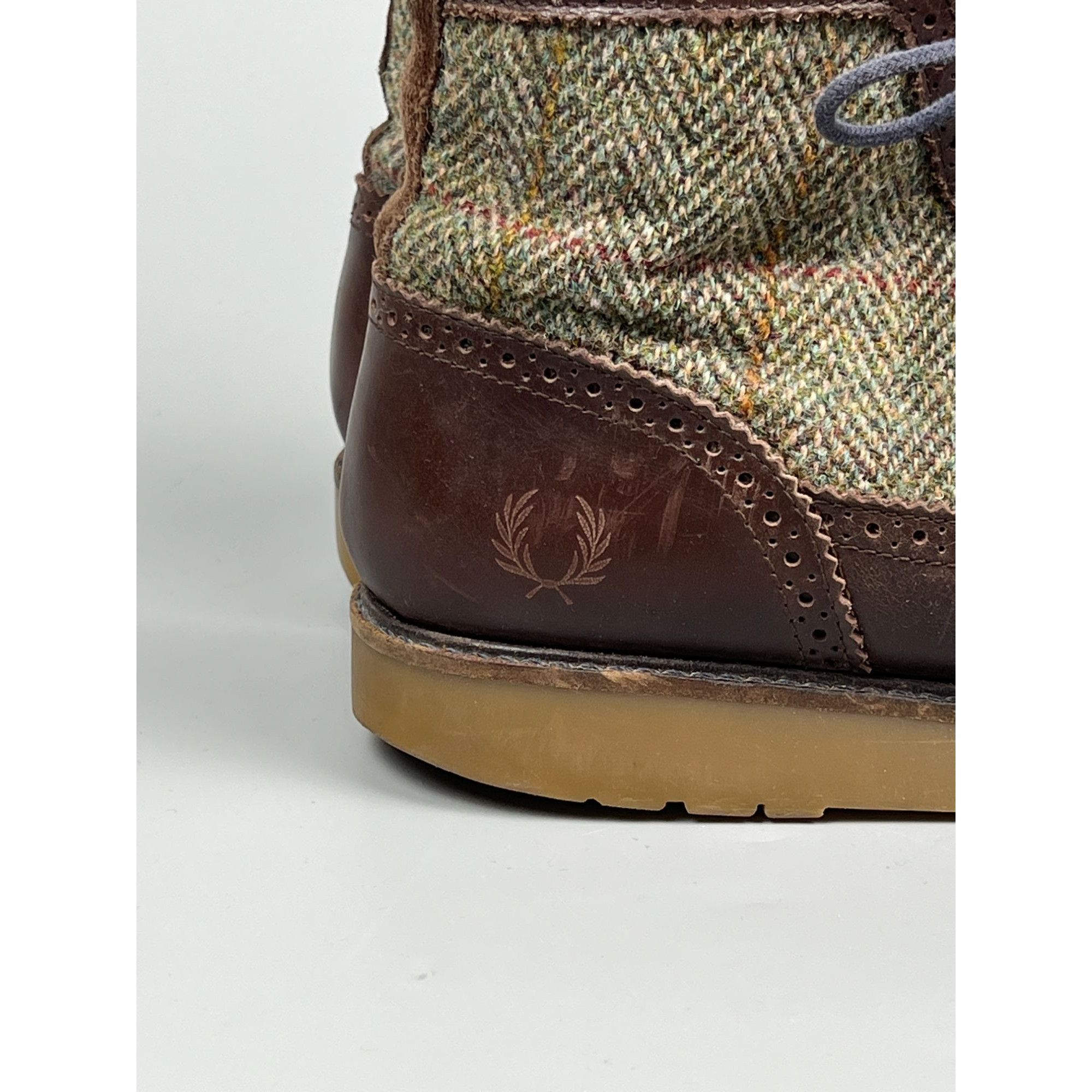 Fred Perry Harris Tweed for Fred Perry Suede Leather Boots (Y1026) Size US 10 / EU 43 - 2 Thumbnail