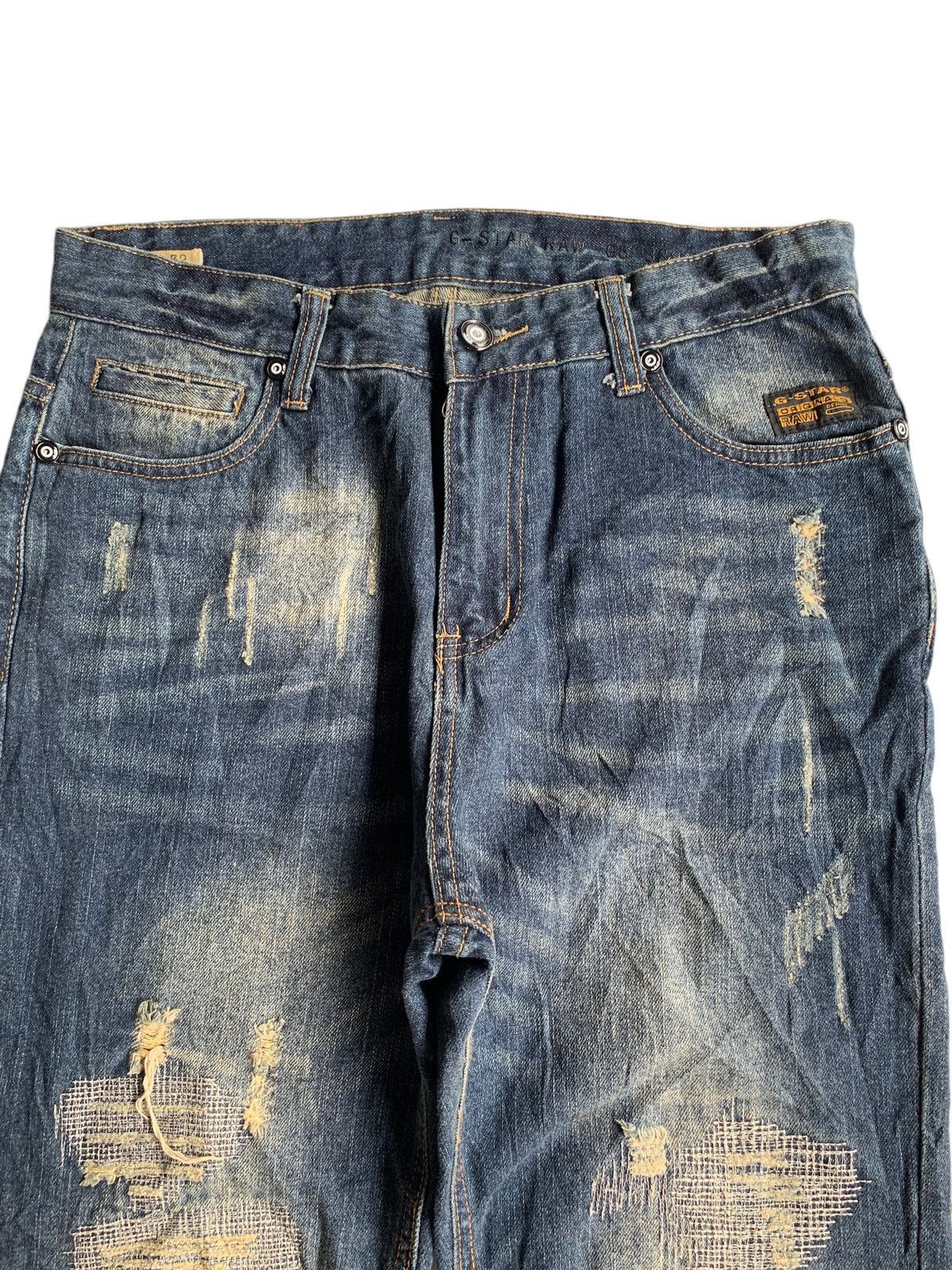G-Star × Jean G-STAR RAW 3301 RARE DESIGN DISTRESSED DENIM Size US 33 - 8 Thumbnail