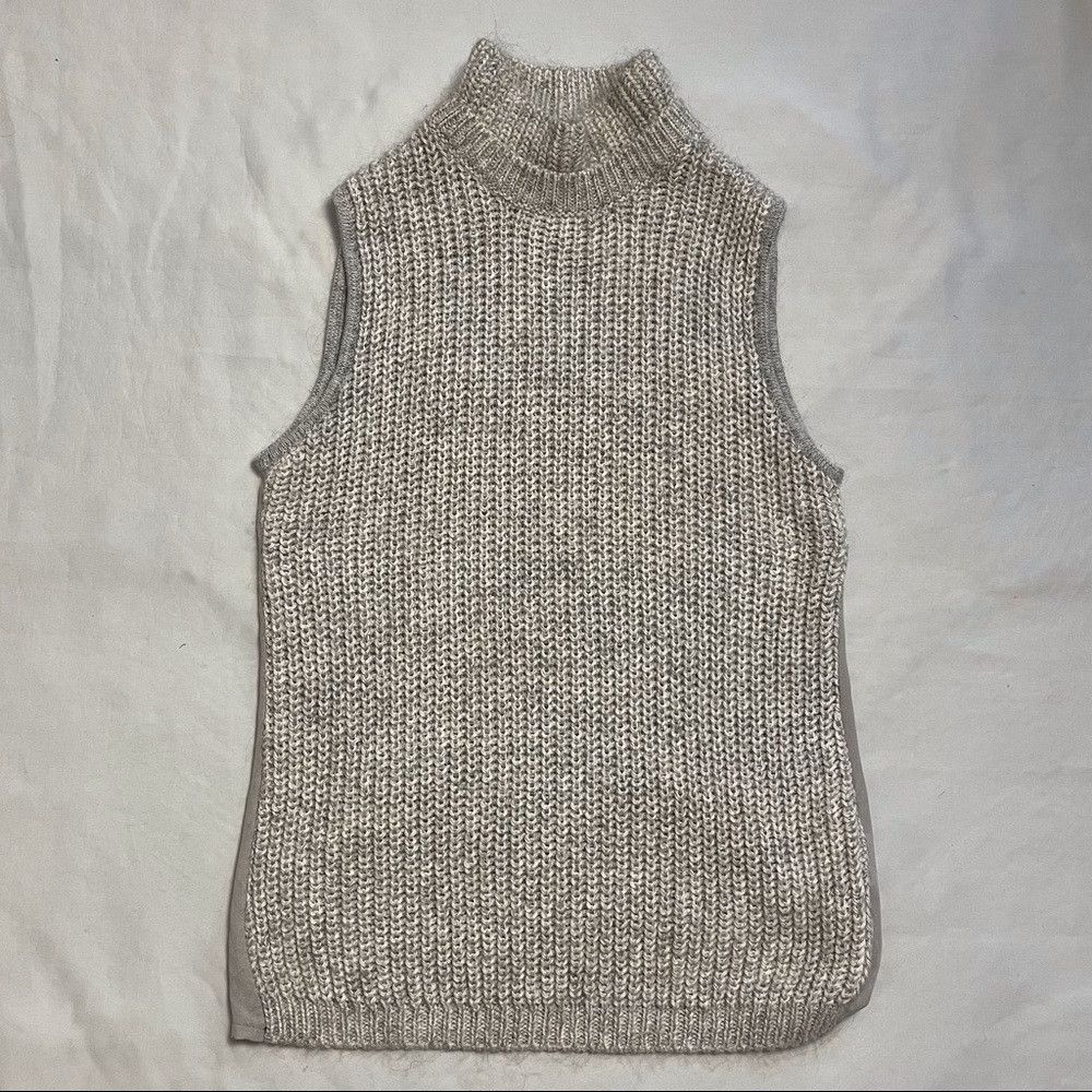 Yigal Azrouel YIGAL AZROUËL Grey Sleeveless Knit Front Mock Neck Size M Size M / US 6-8 / IT 42-44 - 5 Thumbnail