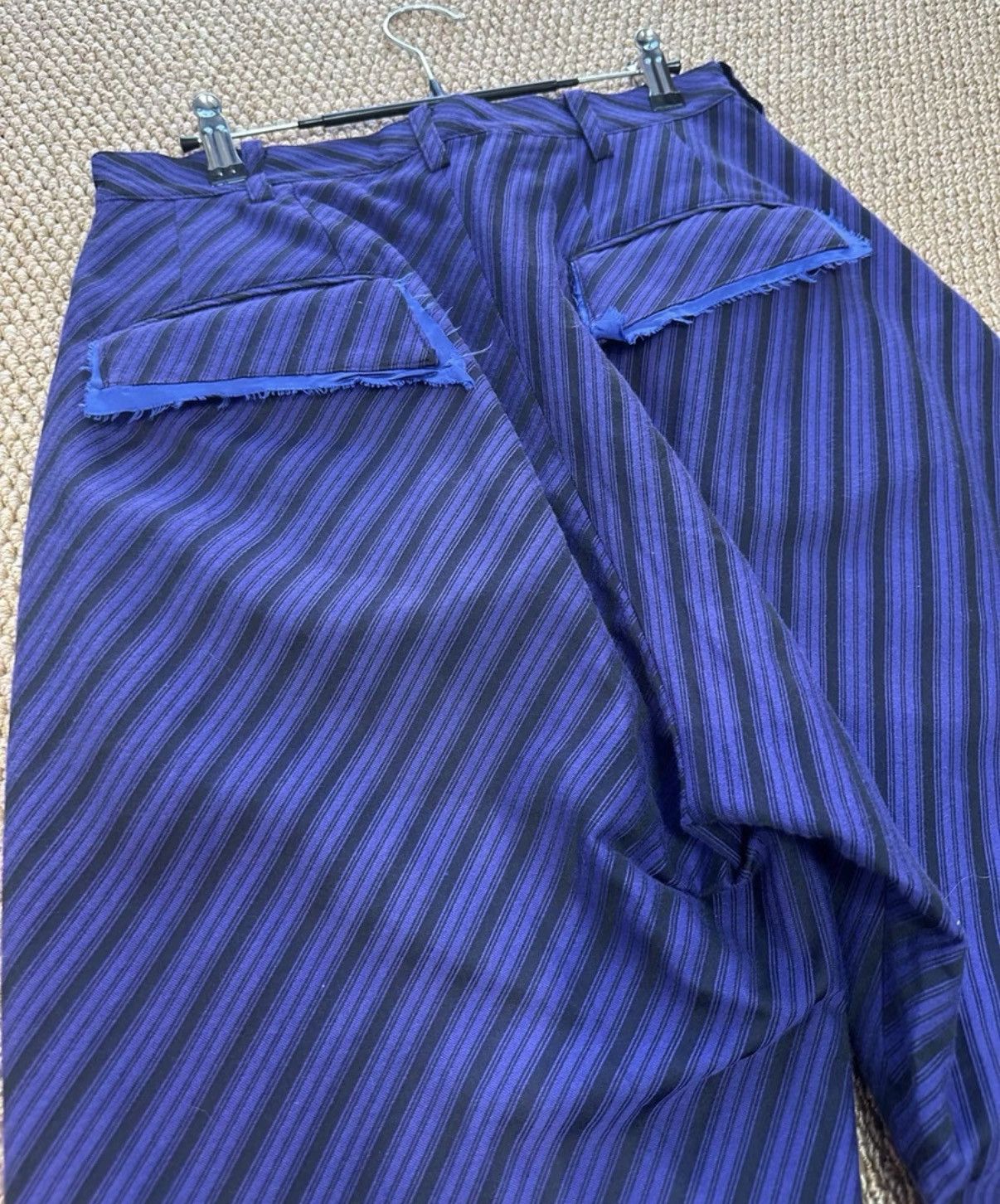 Sulvam Sulvam Purple Striped Wool Pants K23 Size US 34 / EU 50 - 7 Thumbnail