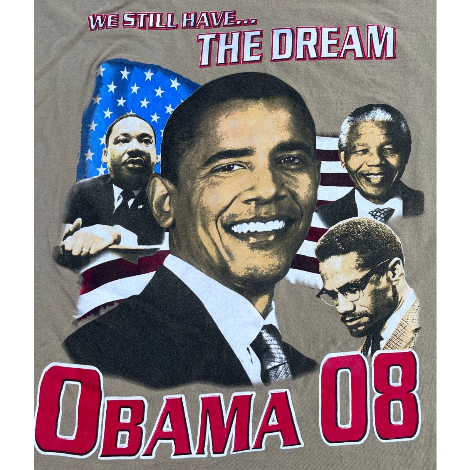 Vintage VINTAGE Men's Obama We Still Have The Dream T-Shirt 3XL Beige Cotton USA 2008 Mens Size US XXL / EU 58 / 5 - 3 Thumbnail