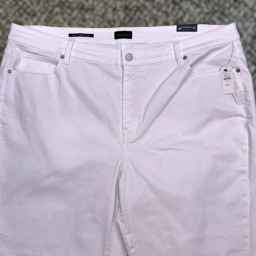Talbots Talbots Jeans Womens 22W White High Waist Straight Leg New Size 40" / US 18 - 1 Thumbnail