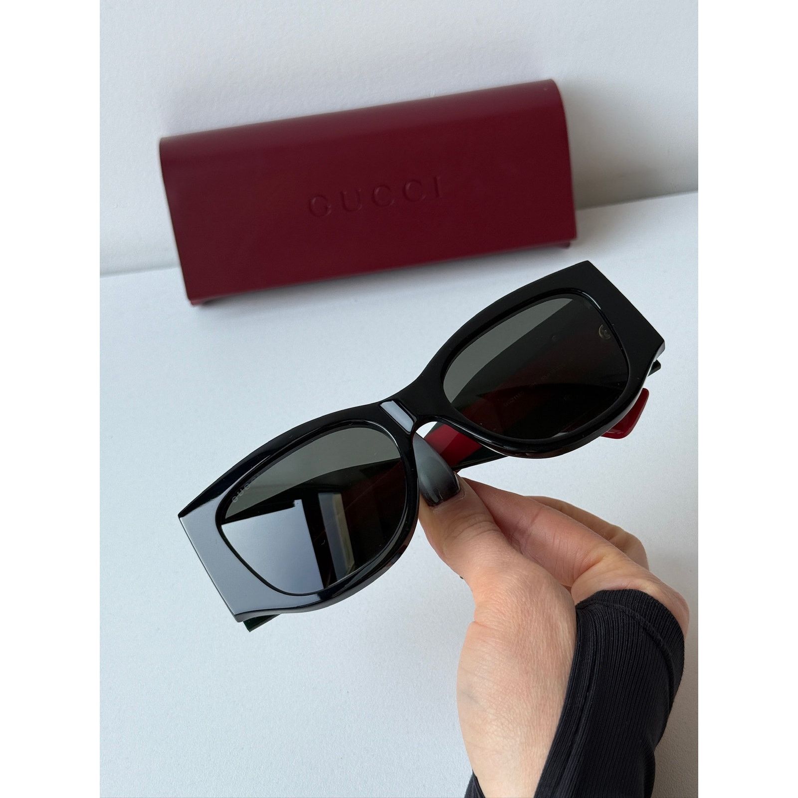 NEW Gucci GG2115S Black Thick Leg Striped Sunglasses $480 NEW Gucci GG2115S Black Thick Leg Striped Sunglasses $480 main image 4