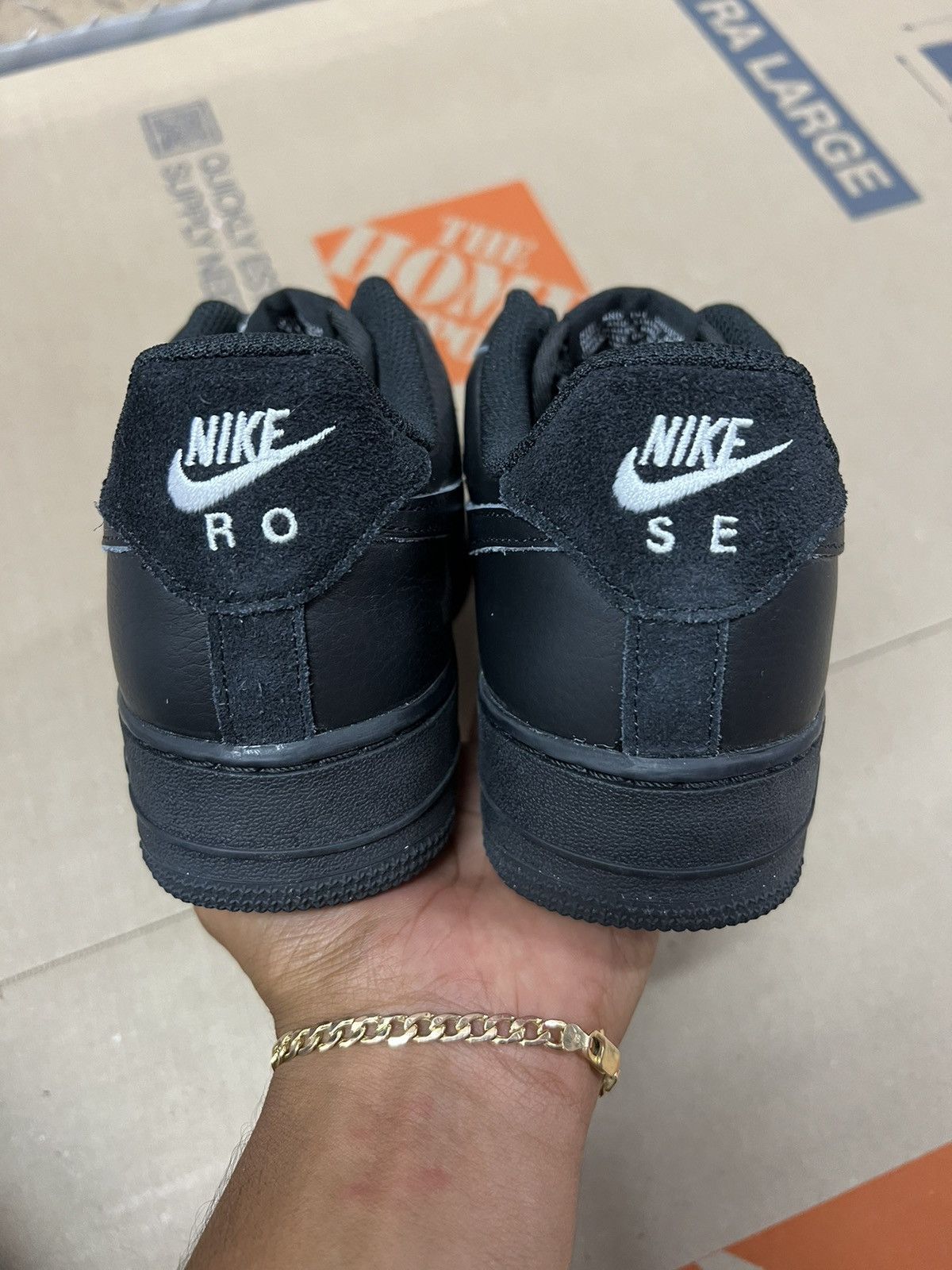 Nike Nike ID Air Force 1 Low - Nike By You - black/black Size US 6 / EU 39 - 3 Thumbnail