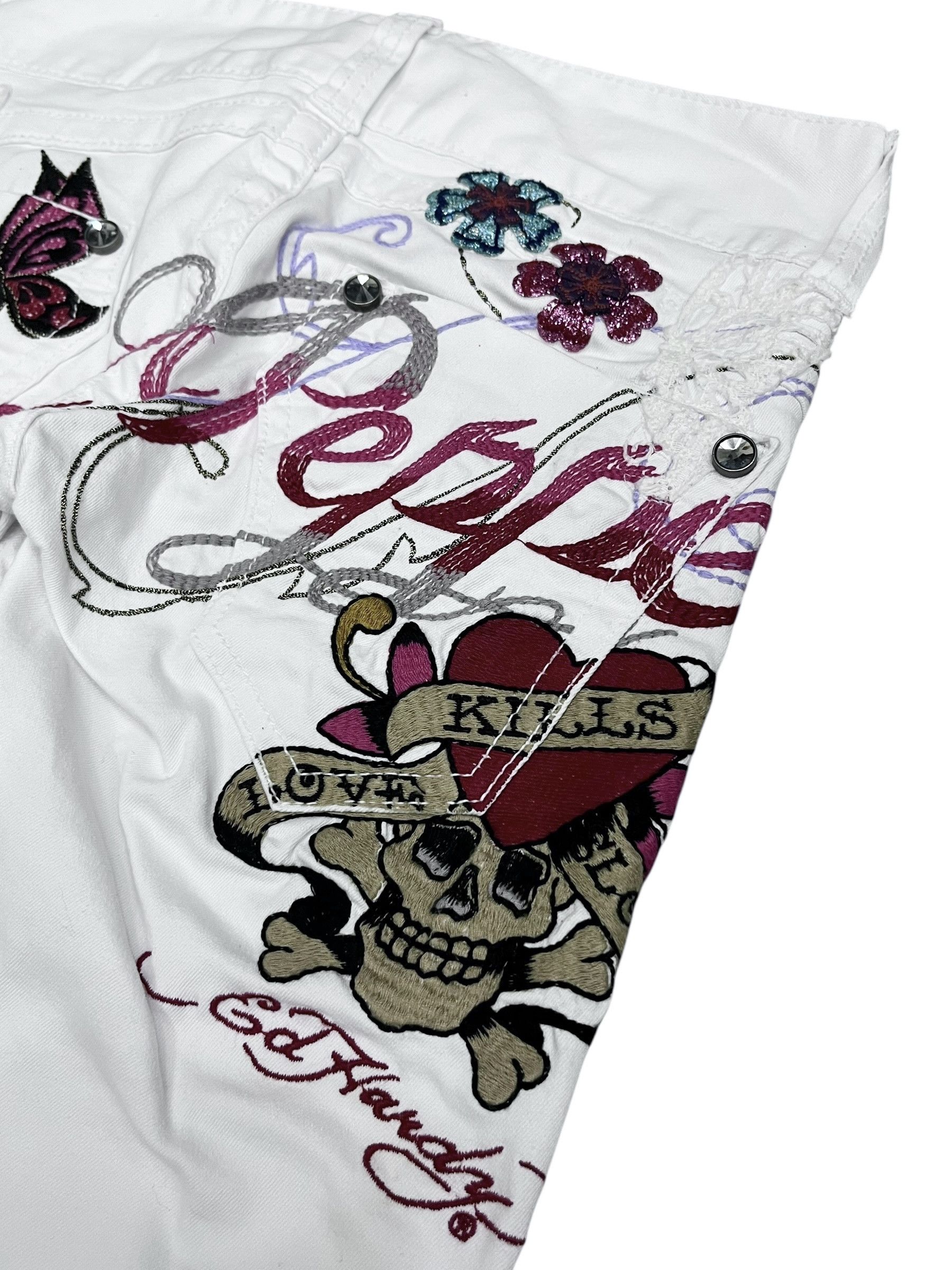 Ed Hardy 🔥RARE🔥Red Pepper x Ed Hardy Embroidered Skinny Petite 24” Size 24" / US 00 / IT 34 - 4 Thumbnail