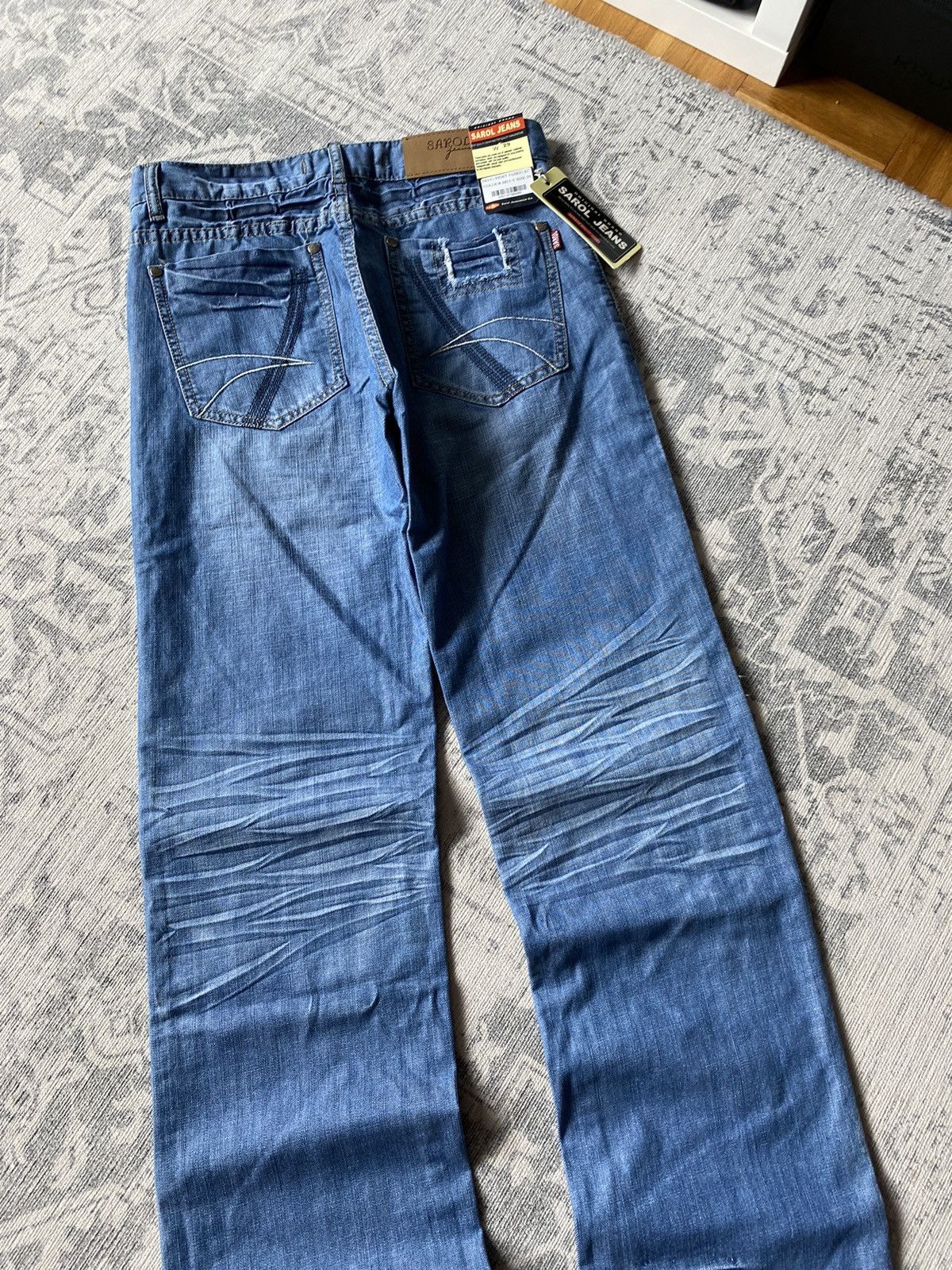 Japanese Brand × Vintage Vintage Baggy Flared Jeans Faded Wide Japanese Dragon Hype Size US 30 / EU 46 - 8 Thumbnail