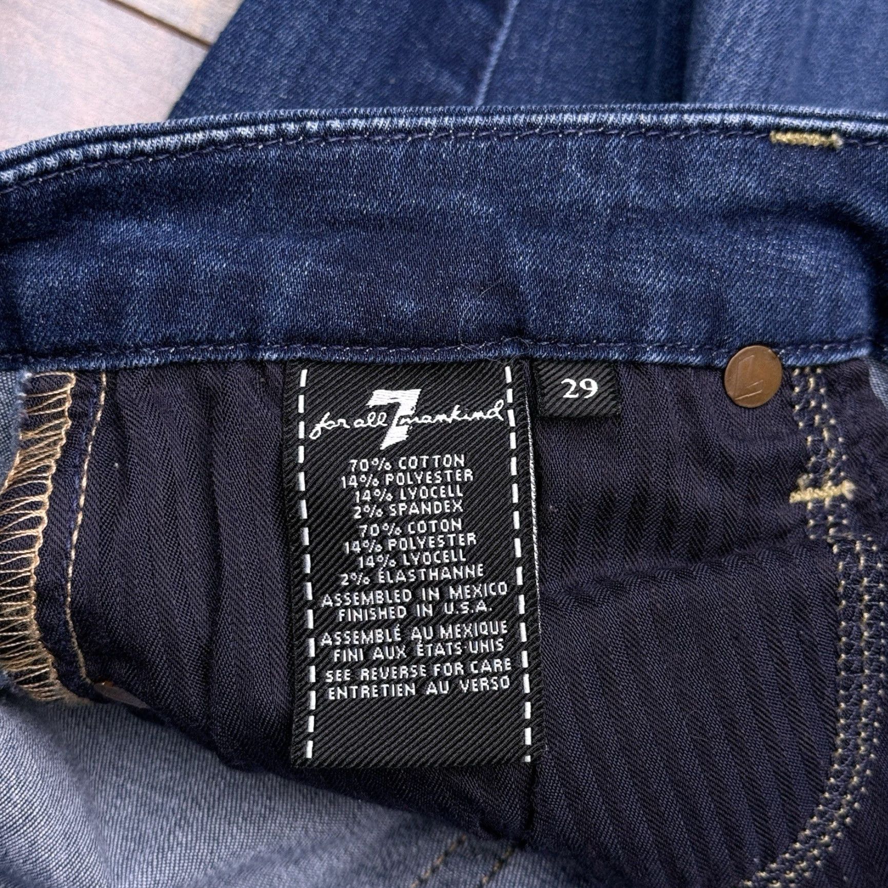 7 For All Mankind 7 For All Mankind Bair Ankle Jeans Womens 29 Slim Mid Rise Denim Blue Stretch Pocket 5-Pocket Brand Logo USA Mens? Wait. End. Size 29" - 5 Thumbnail