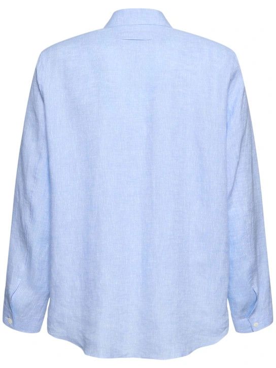 Z Zegna o1lsvrm0525 Oasi Linen Shirt in Light Blue Size US M / EU 48-50 / 2 - 2 Thumbnail