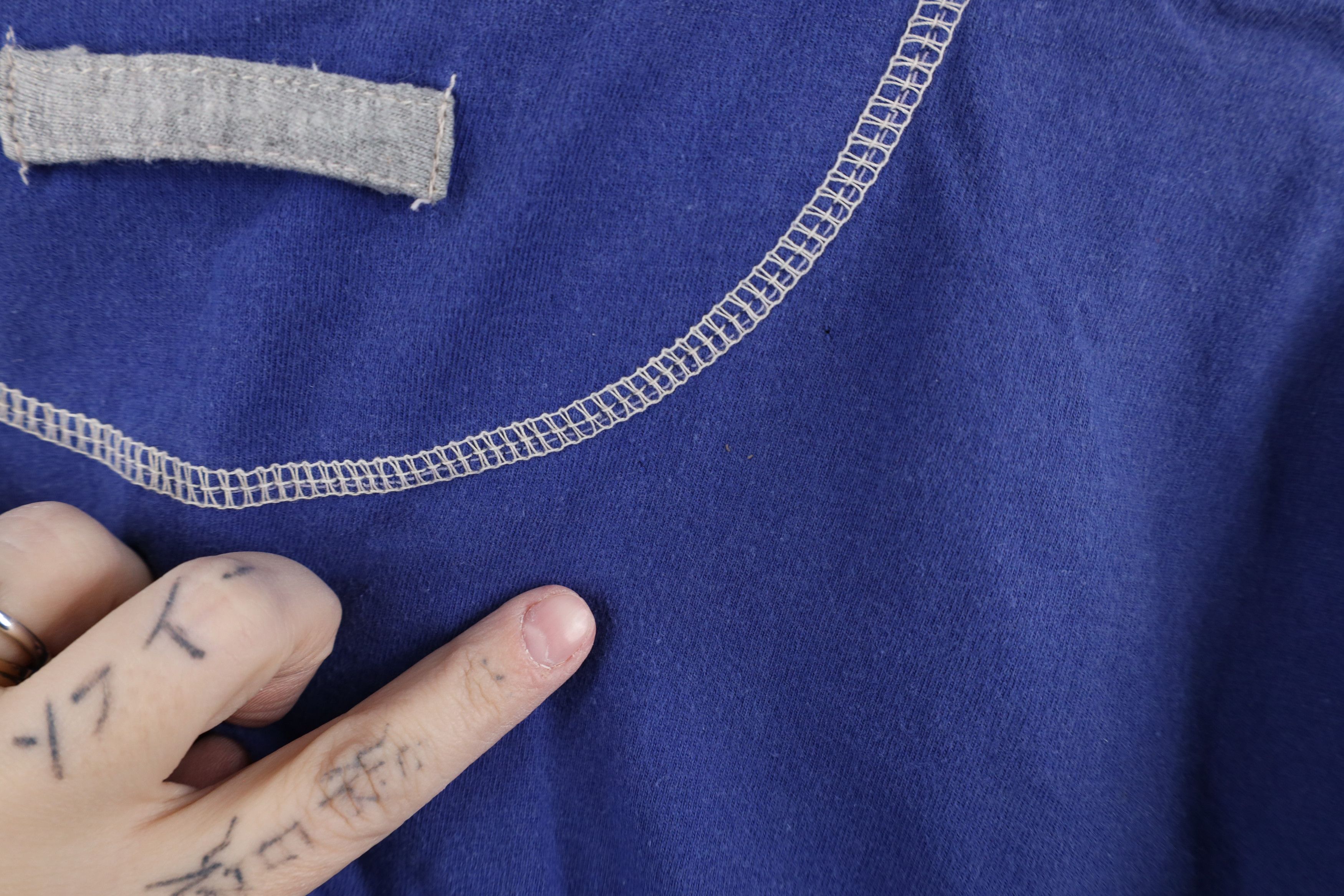Vintage Vintage 90s MLB Baseball Blank Layered Henley T-Shirt Blue Size US L / EU 52-54 / 3 - 11 Thumbnail