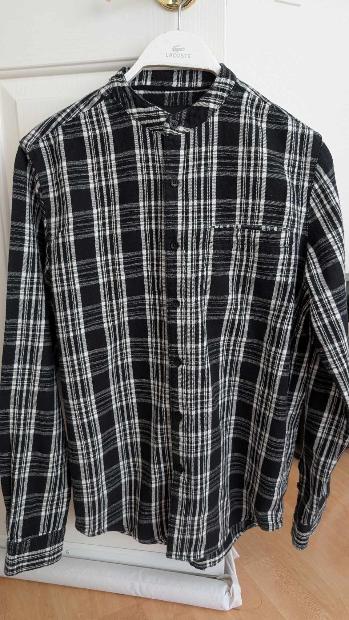 Other Black Plaid Collar-less Button Up Longsleeve Size US S / EU 44-46 / 1 - 1 Thumbnail