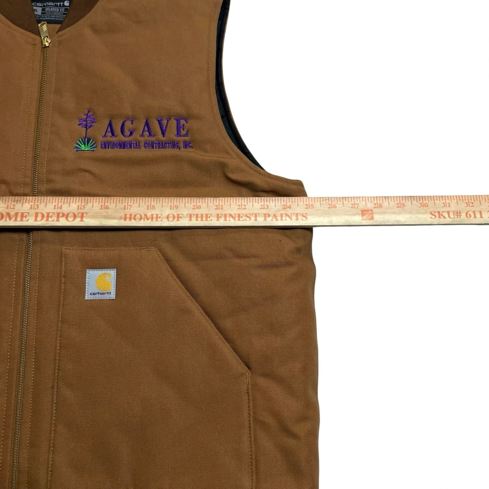 Carhartt Carhartt Vest Men's Brown Duck Quilt Lined Relaxed Fit Size XL Embroidered Workwear Size US XL / EU 56 / 4 - 4 Thumbnail