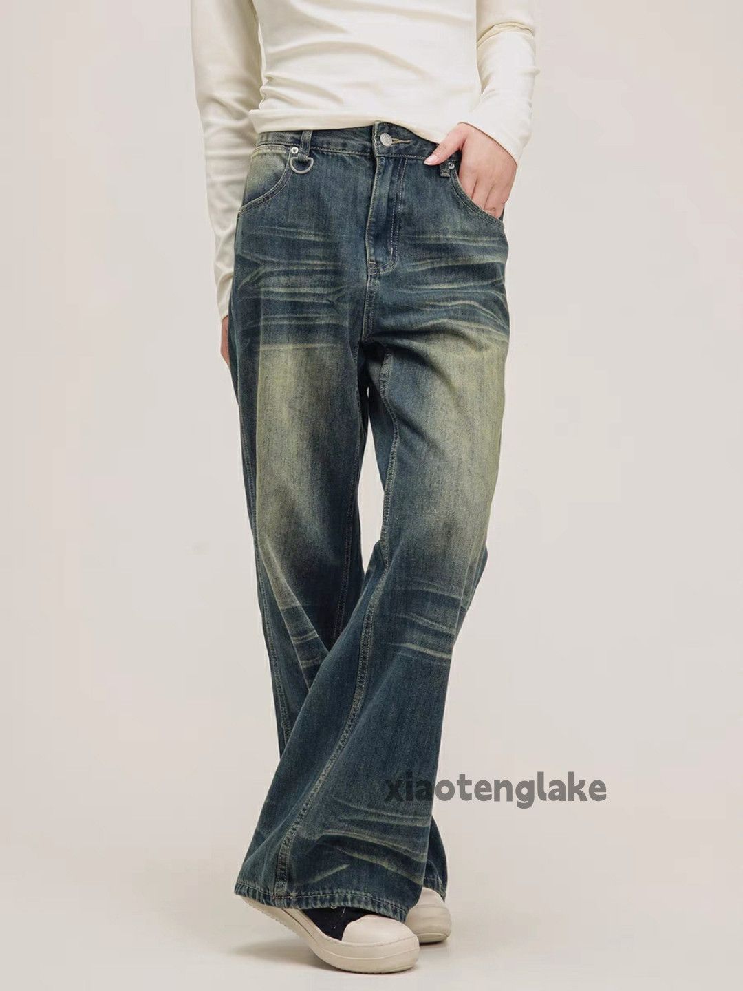 Jean × Vintage washed faded cleanfit yuppie y2k loose baggy jeans Size US 28 / EU 44 - 3 Thumbnail