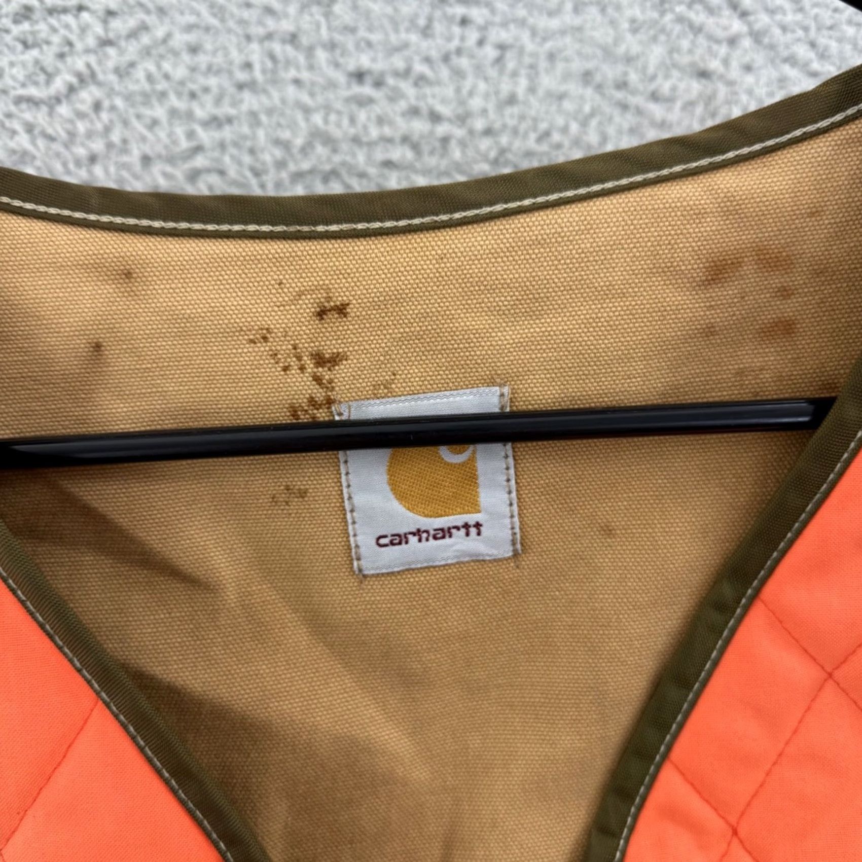 Carhartt VINTAGE Carhartt Vest Mens 2XL Duck Hunting Canvas Orange 90s Full Zip Outdoor Jacket/Coat? Size US XXL / EU 58 / 5 - 6 Thumbnail