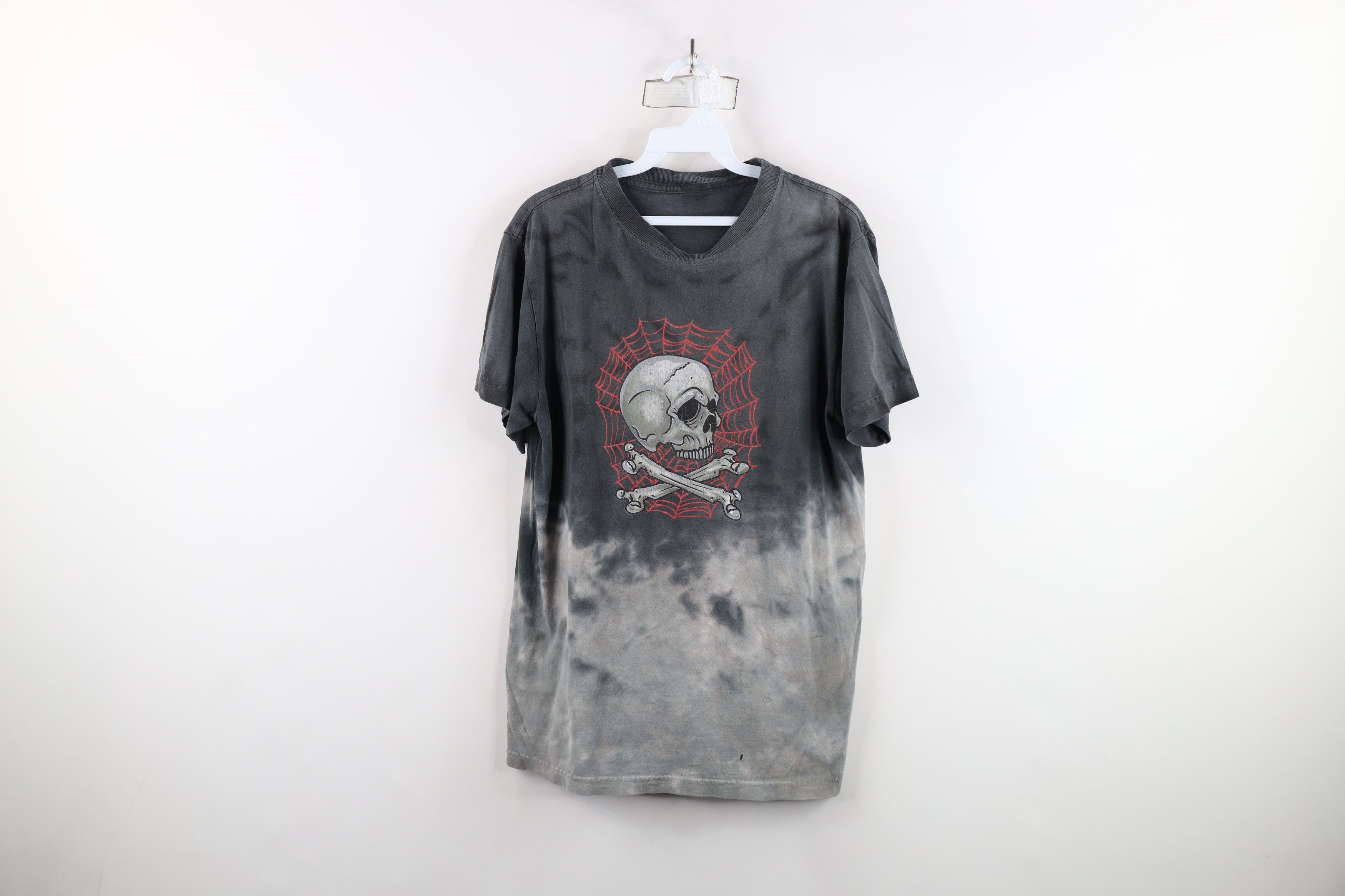 Vintage Vintage 90s Y2K Streetwear Acid Wash Skull Skeleton T-Shirt Size US S / EU 44-46 / 1 - 1 Thumbnail