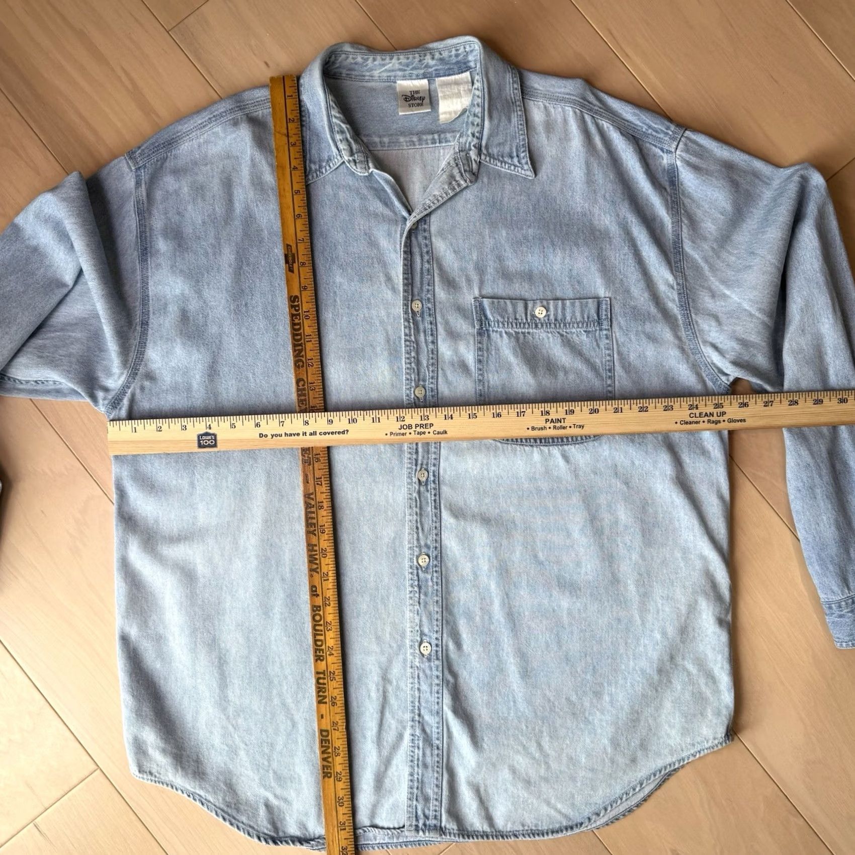 Disney VINTAGE Disney Winnie the Pooh Shirt 2XL Blue Long Sleeve Button Up Cartoon Men Shirt Size US XXL / EU 58 / 5 - 2 Thumbnail