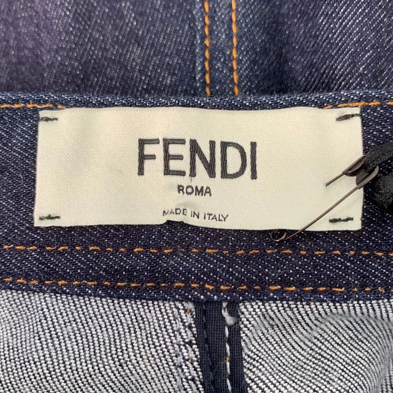 Fendi FENDI Deep blue cotton denim wide-leg trousers Size 25" / US 0 / IT 36 - 6 Thumbnail