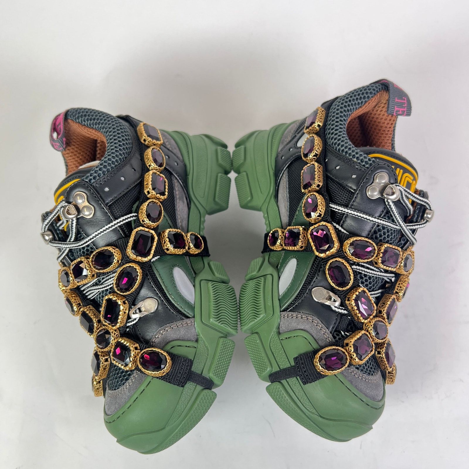 Gucci Gucci Crystal Embellished Flashtrek Sneaker Size US 5 / IT 35 - 5 Thumbnail