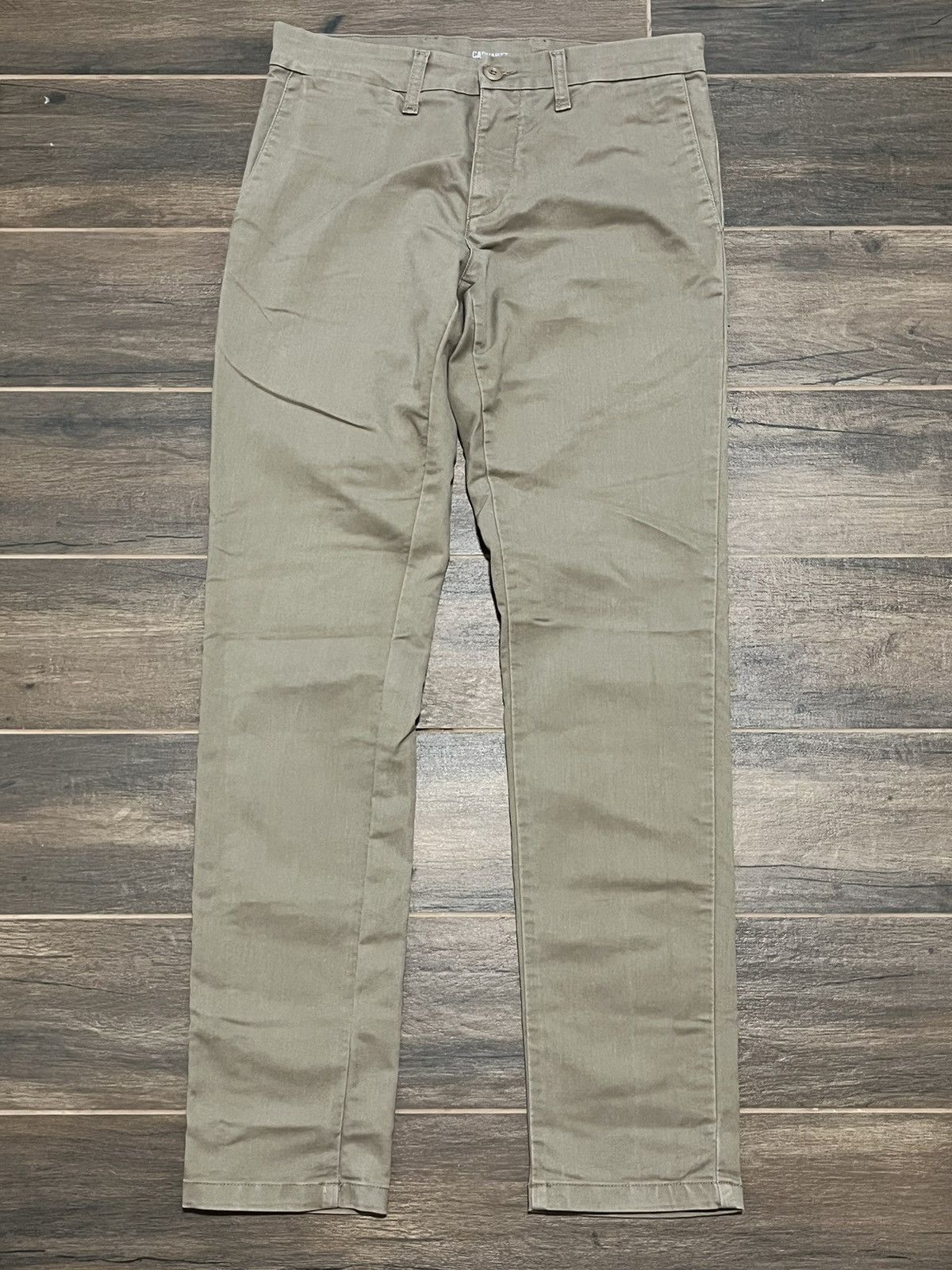 Carhartt × Carhartt Wip × Vintage Vintage Carhartt Sid Slim Beige Chino Pants Size US 31 - 1 Thumbnail