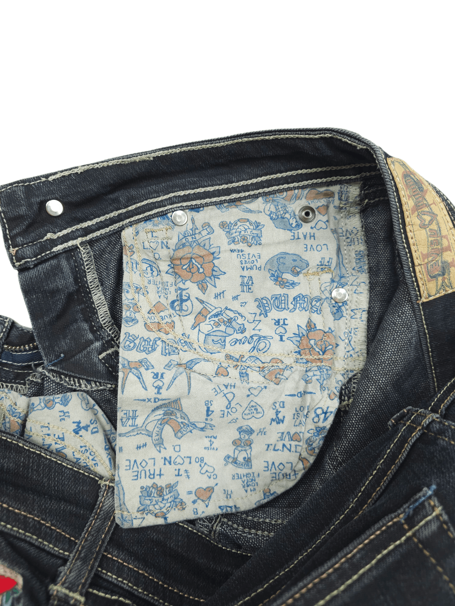 Evisu × Vintage 💎 26/32 Evisu X Puma Skinny Women's Denim Jeans Y2K Size 26" / US 2 / IT 38 - 15 Thumbnail