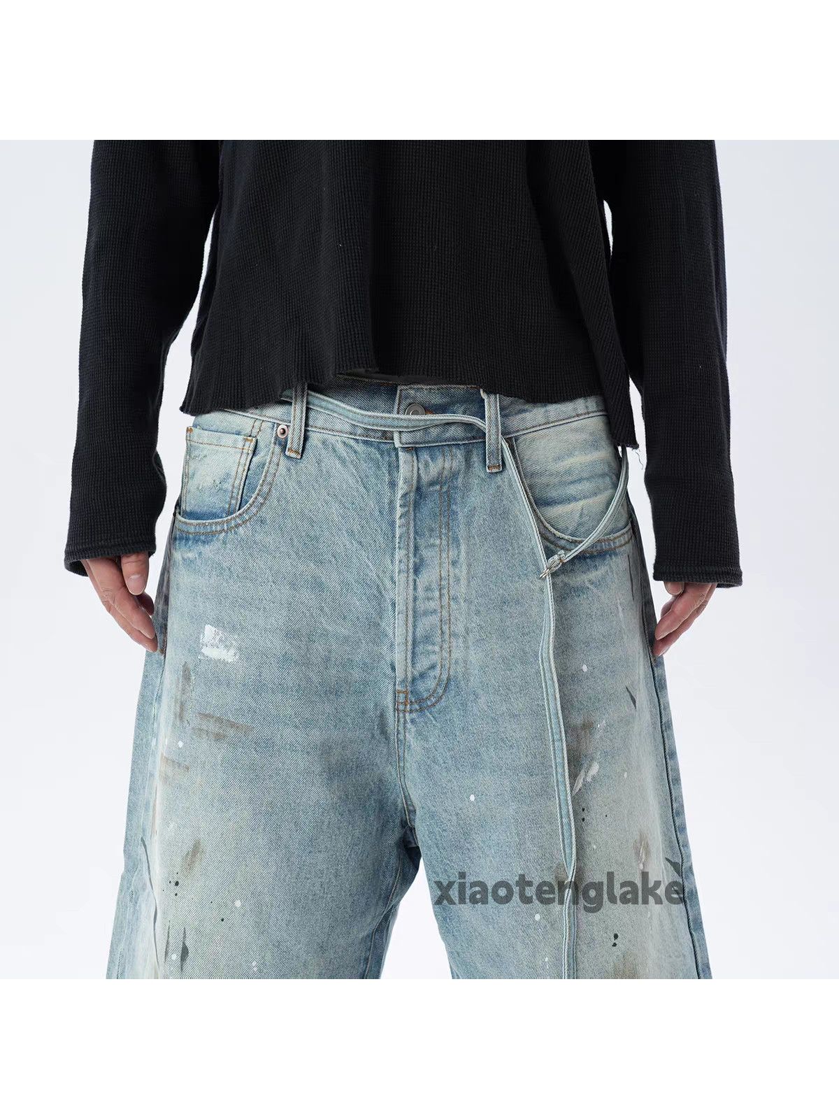 Vintage xz faded distressed loose hiphop Stain paint shorts Size US 32 / EU 48 - 9 Thumbnail